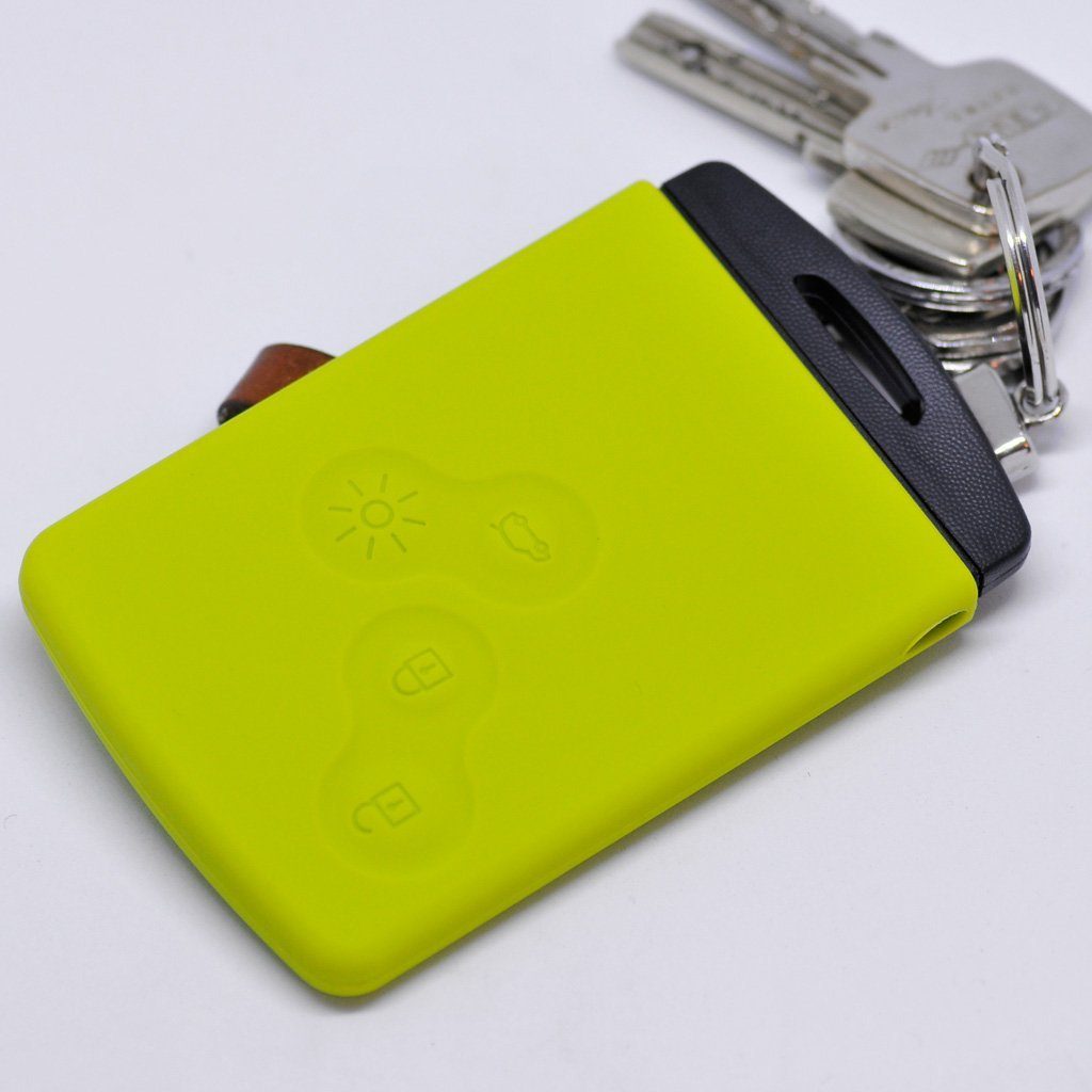 Schutzhülle Softcase Schlüsselkarte Captur Silikon KEYLES Scenic Knopf mt-key ZOE Apfelgrün, Grand 4 Schlüsseltasche Clio für Autoschlüssel Renault