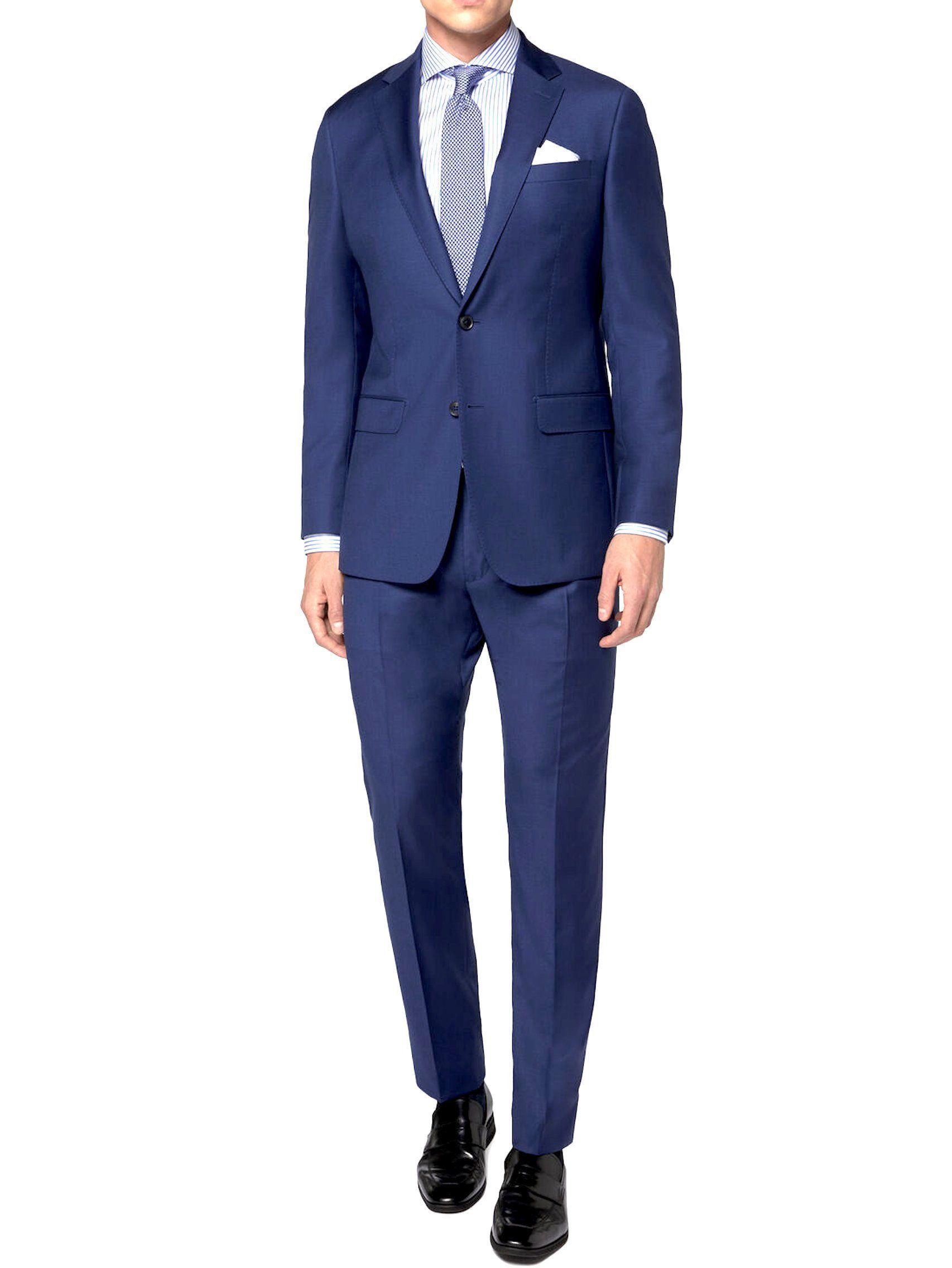 Keskin Royalblau Blau Gerades mit Anzug alle bequemes Anzug Kleiderbügel Keskin (Anzug Größen Sommeranzug Sakko, Set) Collection Herren Bein,