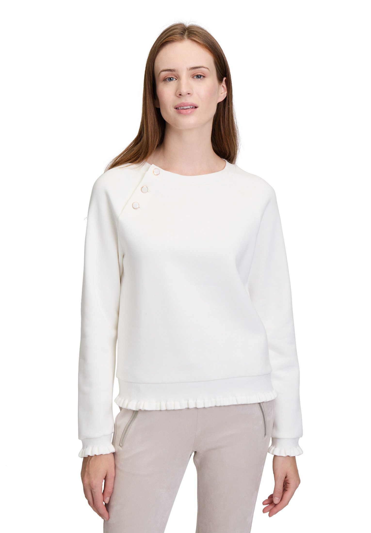 Cartoon Sweatshirt Damen mit Rippbündchen Rüschen
