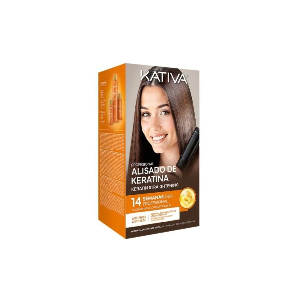 Kativa Haarpflege-Set PROFESSIONAL GLÄTTUNGSSET FÜR BRASILIANISCHES KERATIN, 4-tlg.