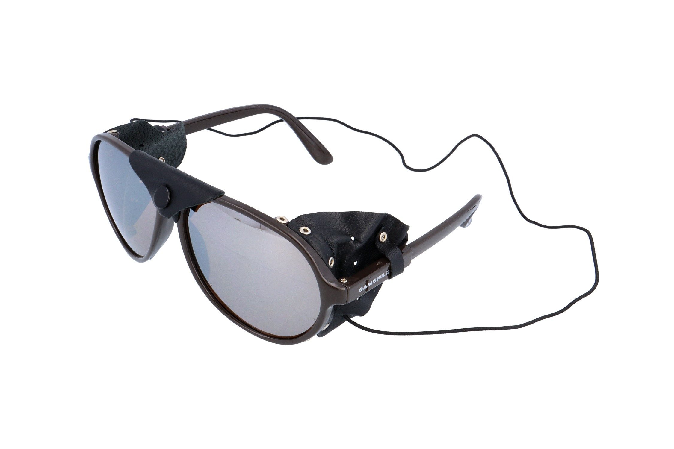 Gamswild Sonnenbrille UV400 Gletscherbrille Sonnenbrille Skibrille tolles Design Damen Herren Unisex Modell WS6330 in braun, schwarz