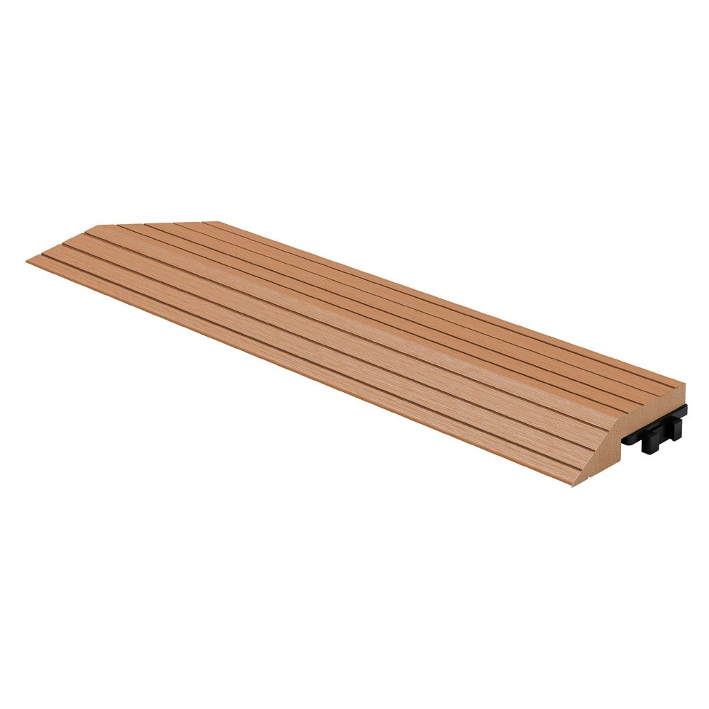 ML-DESIGN Terrassendielen WPC Abschlussleiste Abdeckleiste für WPC Bodenbelag Terrassenfliesen, Randabschlussleiste links Hellbraun 38x2x7,5 cm Eckleiste Umrandung