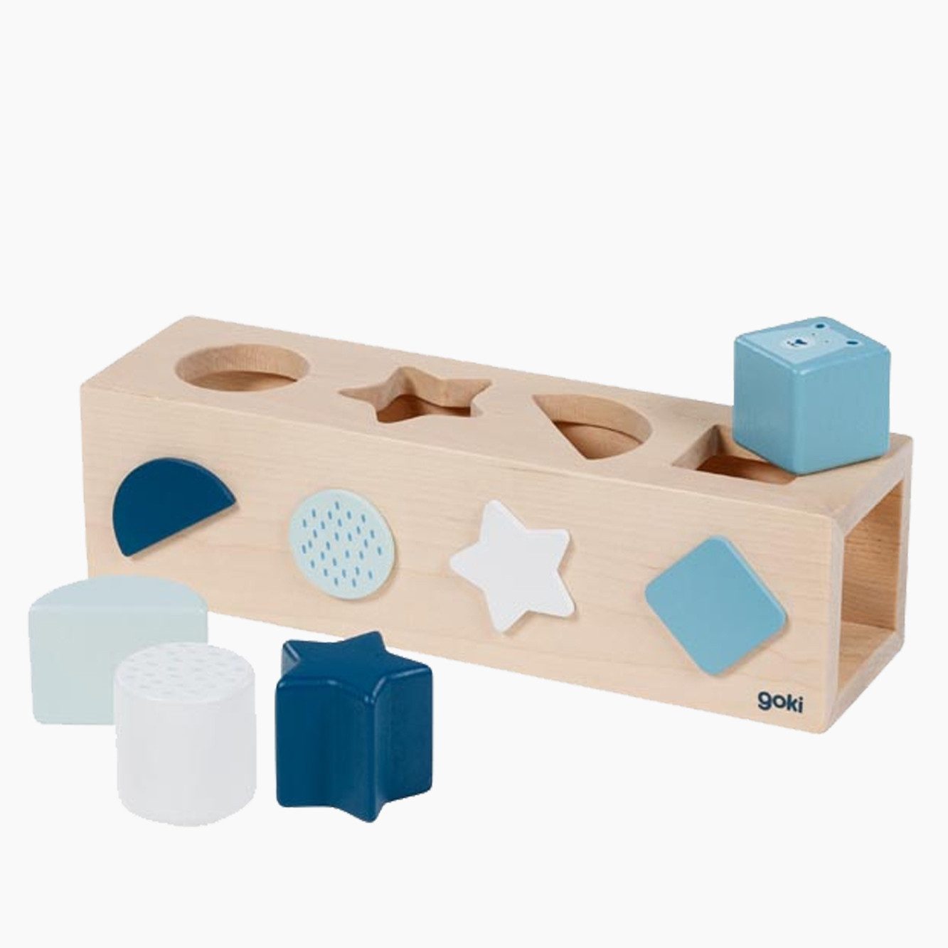 goki Steckspielzeug Sort Box, Lifestyle Azur, (packung, 5-tlg), Qualitäts Spielzeug aus Holz