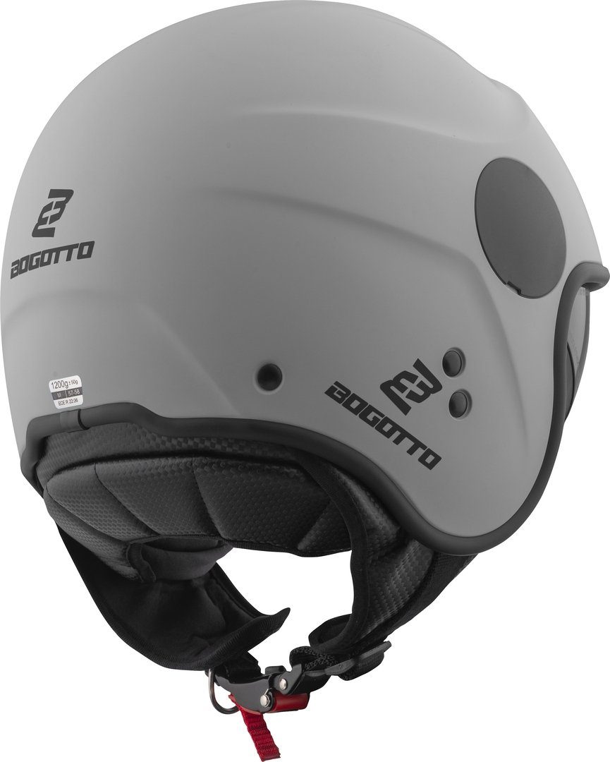 Bogotto Motorradhelm H595 SPN Jethelm, herausnehmbares Innenfutter,integriertes Sonnenvisier