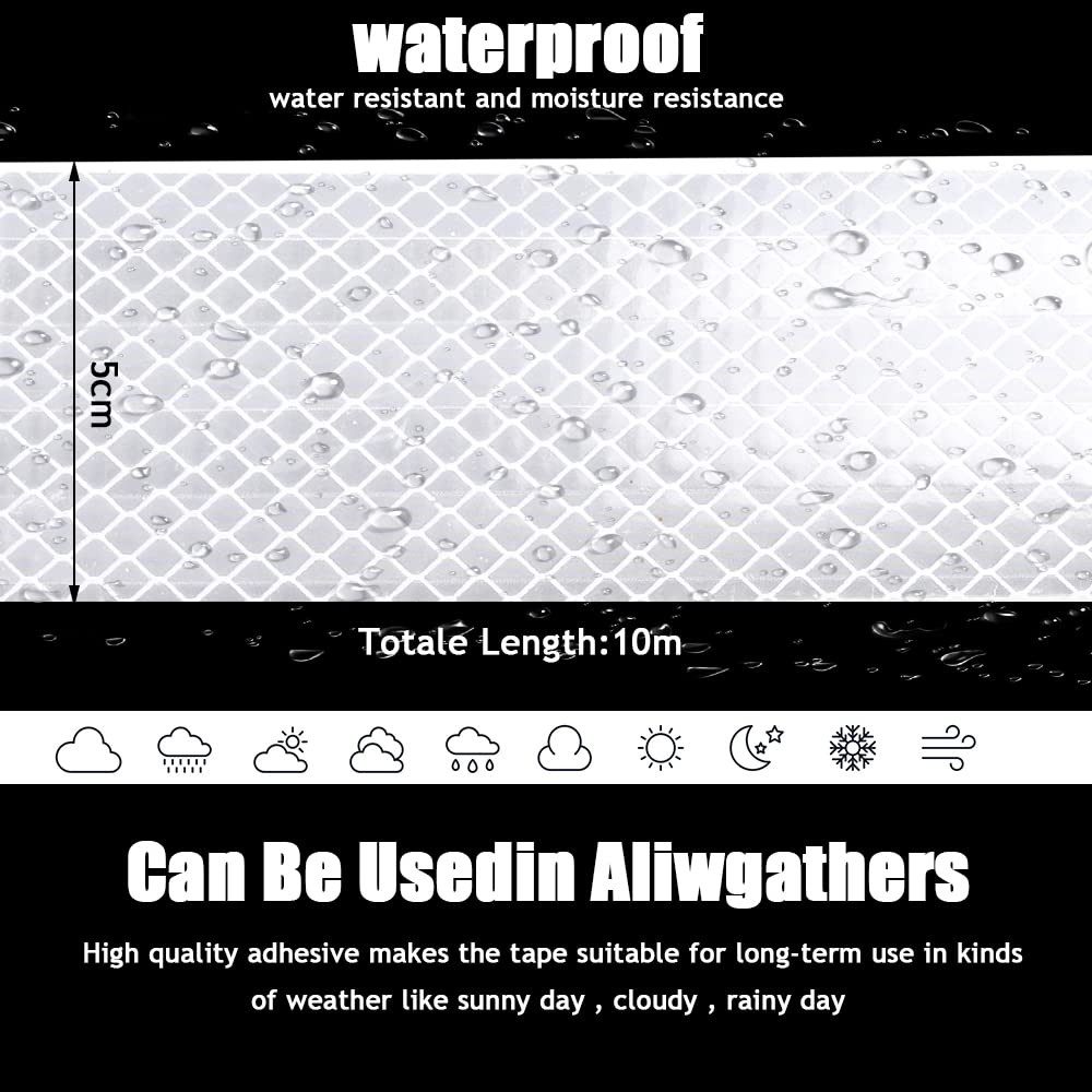 FELIXLEO Fahrradreflektor Reflektierendes Klebeband 10m x 5cm Weiß Wasserdicht Selbstklebend, (1 St)
