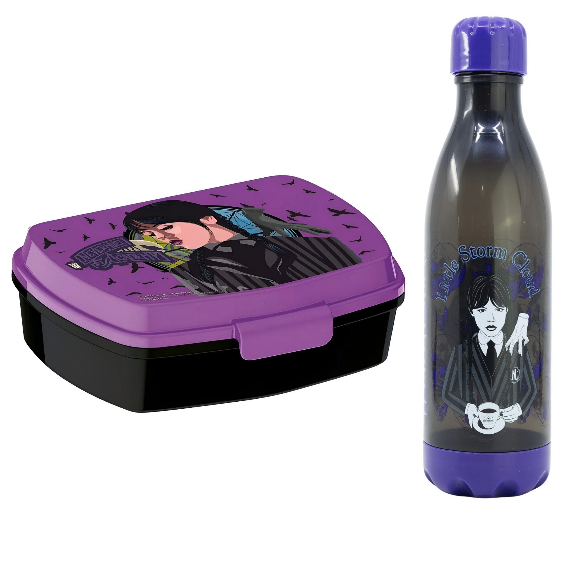 Wednesday Lunchbox Wednesday 2 tlg. Lunchset Brotdose Trinkflasche Flasche 660 ml, (2-tlg., Spar-Set)