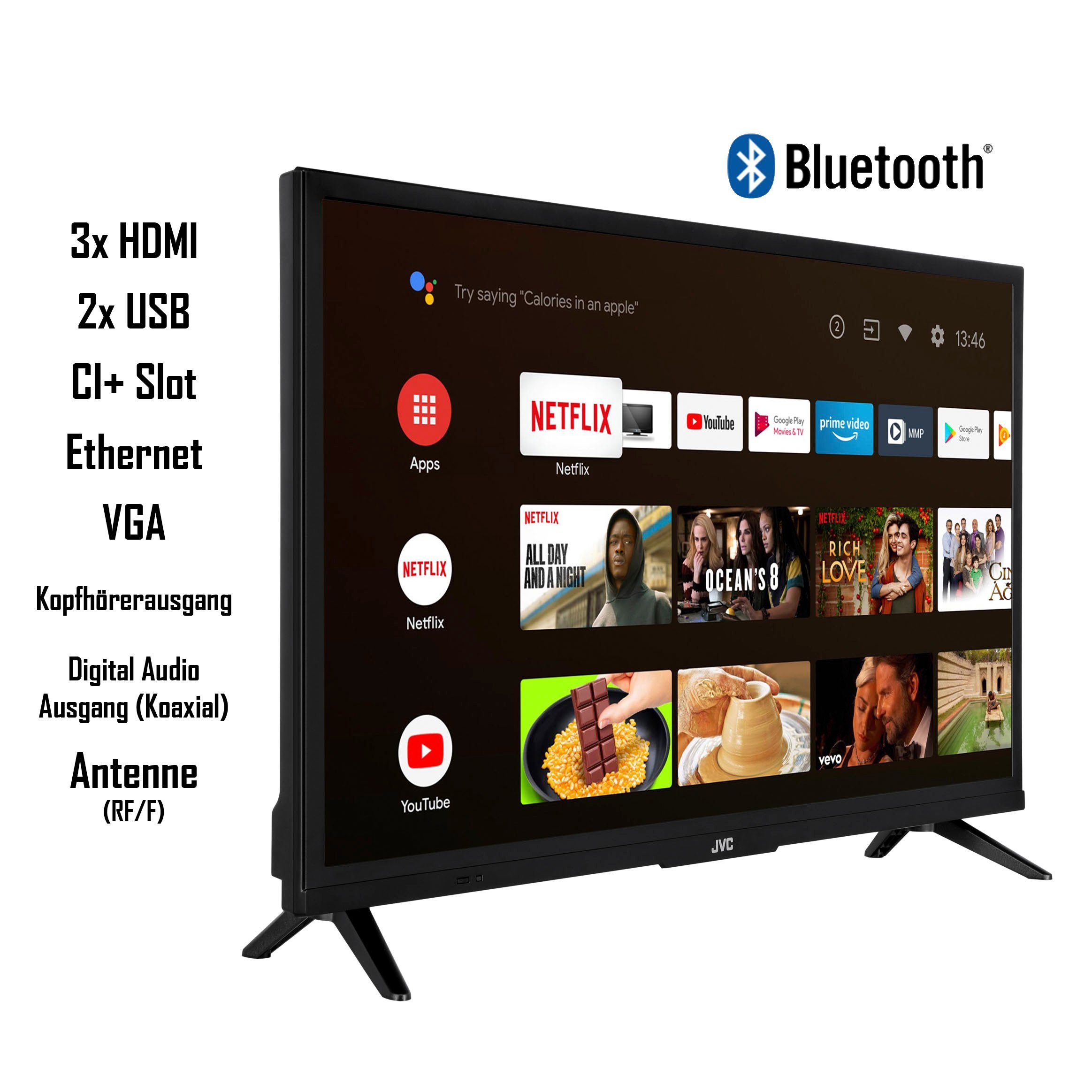Smart-TV) cm/24 HD (60 ready, Zoll, Fernseher LCD-LED Android TV, LT-24VAH3255 JVC