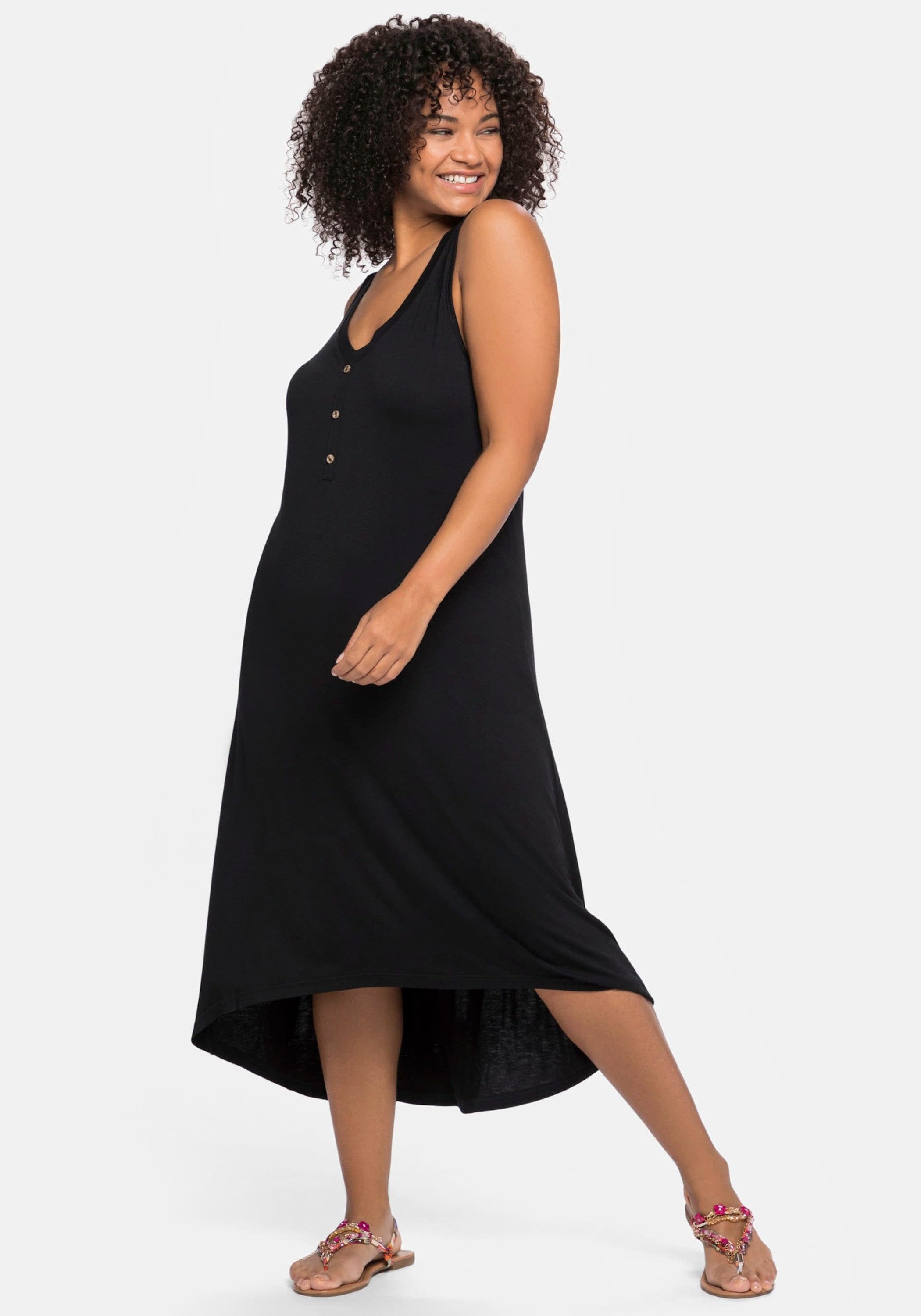 Sheego Strandkleid Strandkleid Langarm