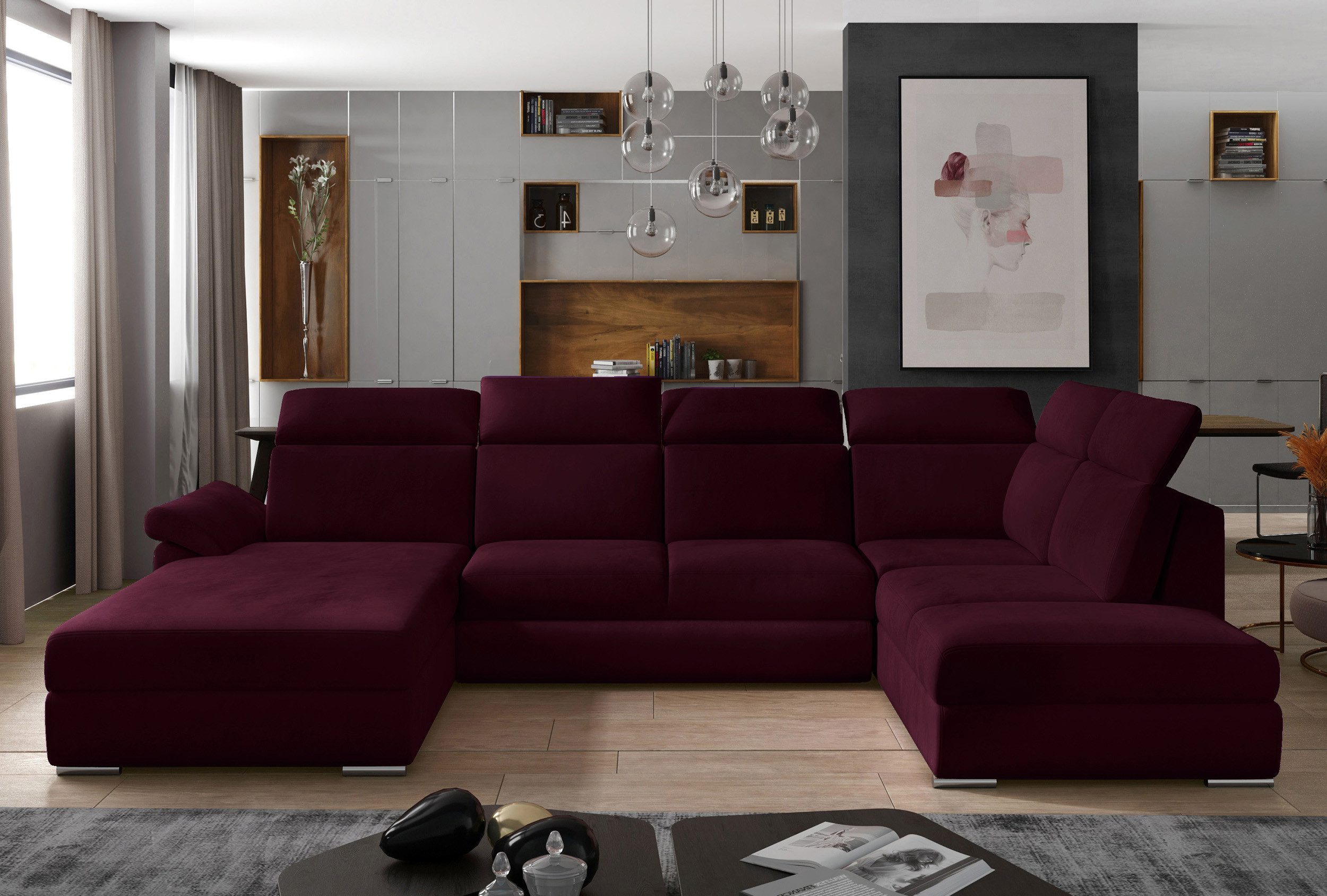 Myhomelando Wohnlandschaft Evanell, mit Schlaffunktion und Bettkasten