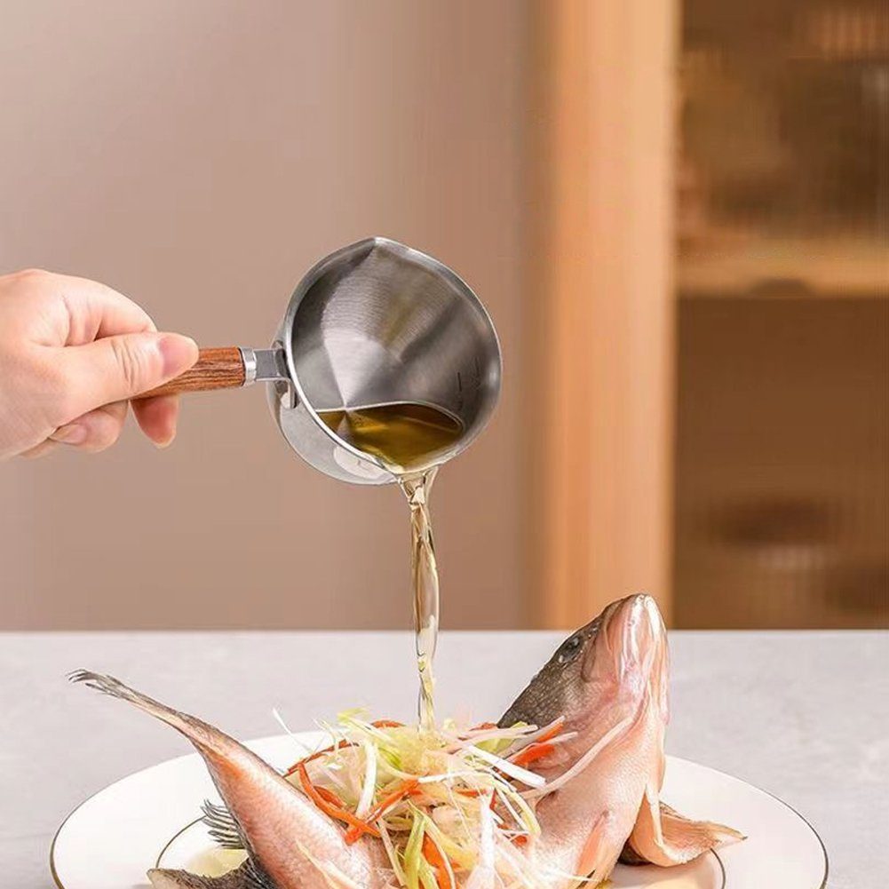 Mehrzweck-Speiseölpfanne Kasserolle Mini-Öltopf Mit Holzgriff, Für Blusmart Küche 120ML Die