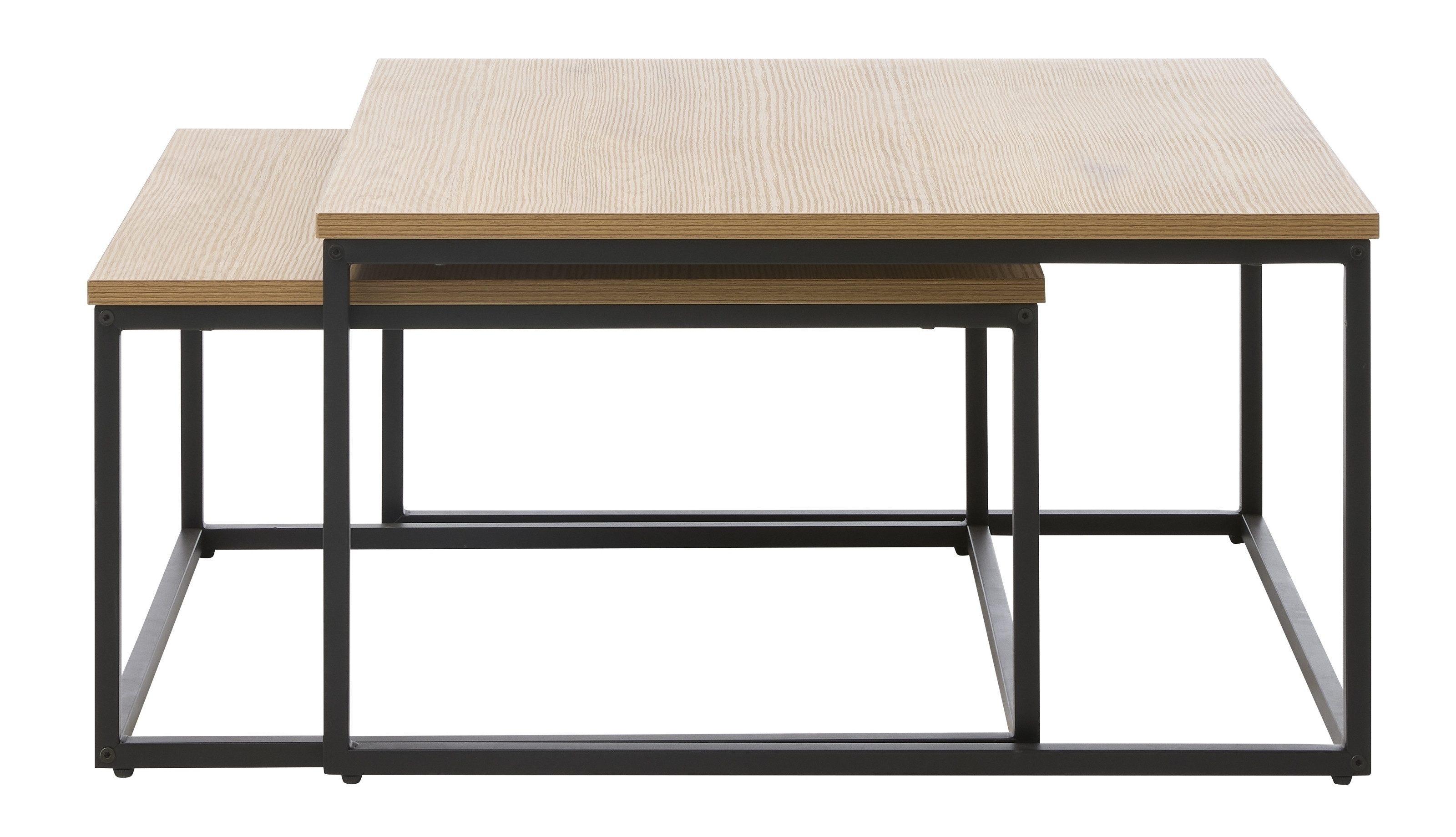 freiraum Satztisch CESURA (2er Set), (2er Set) in Eiche-Dekor, schwarz - 68/35/68 cm / 75/40/75 cm (B/H/T)