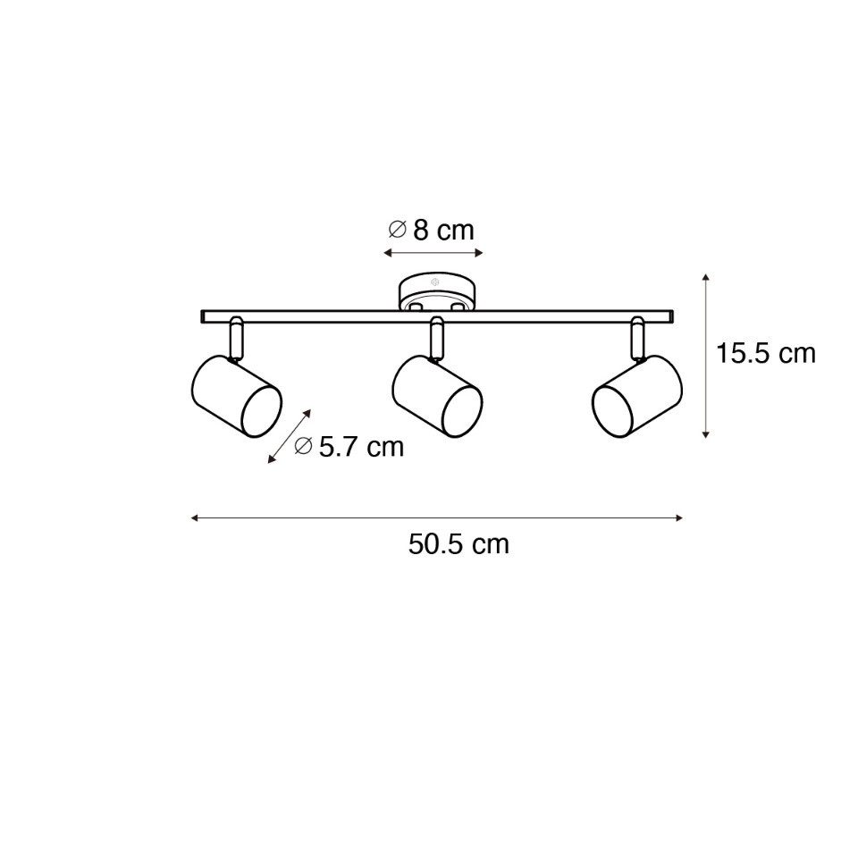 Qazqa LED Aufbaustrahler Jeana, ohne Leuchtmittel, Warmweiß, QAZQA Aufbau­spot, gu10, Bronze, Stahl, Modern
