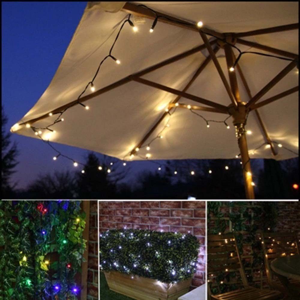 Garten, 8 Hochzeit, 100/200 Warmes LED Party Rosnek LED, Weiß, Solar LED, Lichterkette Wetterfest Mehrfarbig, Bäume, Solarleuchte Balkon, Modi, Außen, Weiß, Terrasse, für