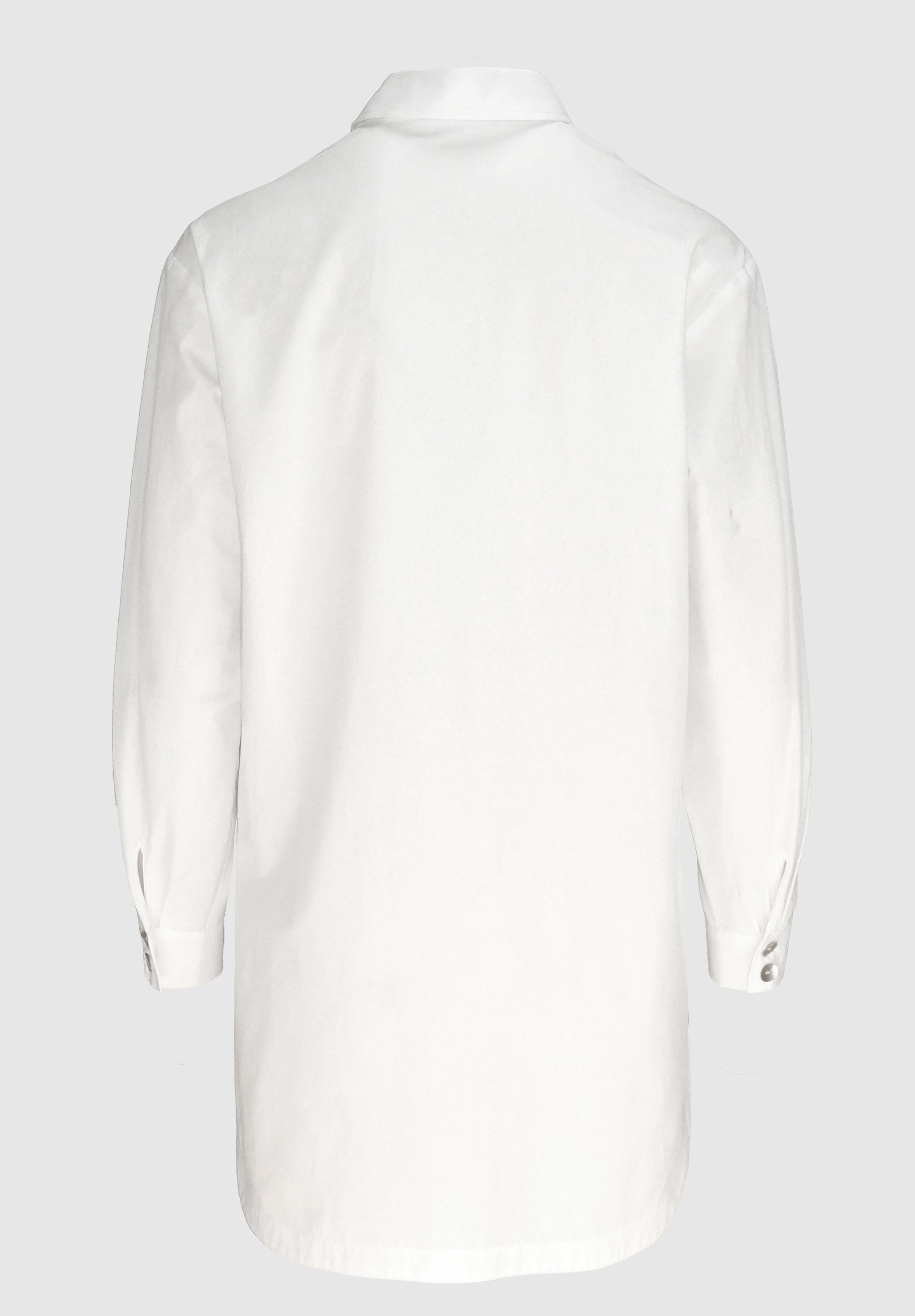 Hemdbluse mit moderner, stylischen längerer white in ADELA Details bianca Form