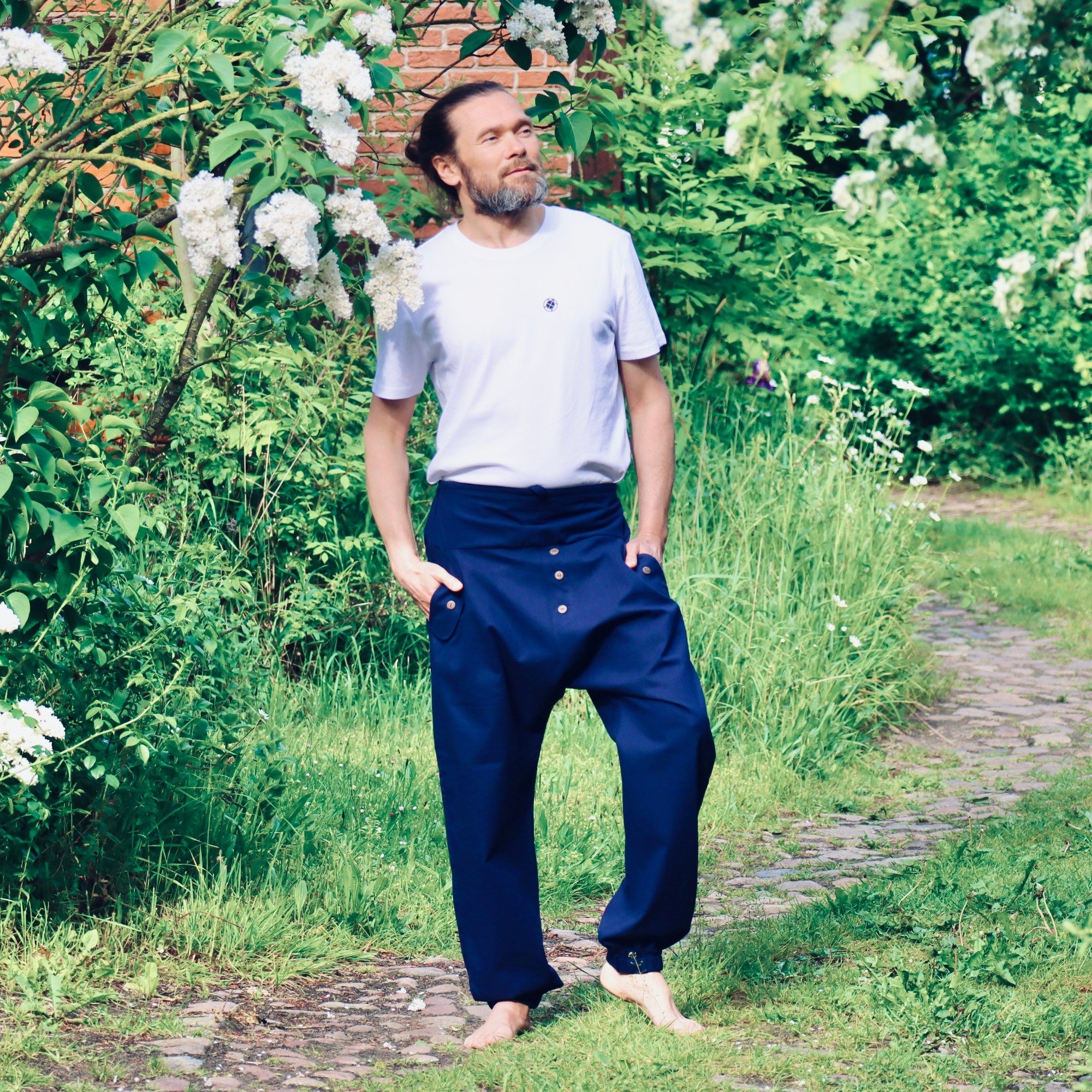 PANASIAM Haremshose Yogipants Typ3 Baggy Haremshose aus weicher Baumwolle bequeme Yogahose Unisex Freizeithose für Damen und Herren