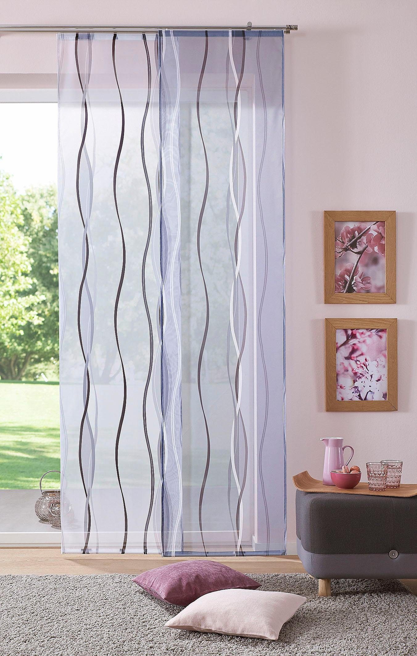 my home Schiebegardine Dimona (2 St), Klettschiene, transparent, Voile, 2-e günstig online kaufen