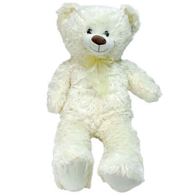 BEMIRO Tierkuscheltier Teddybär beige XXL - ca. 100 cm, Schleife