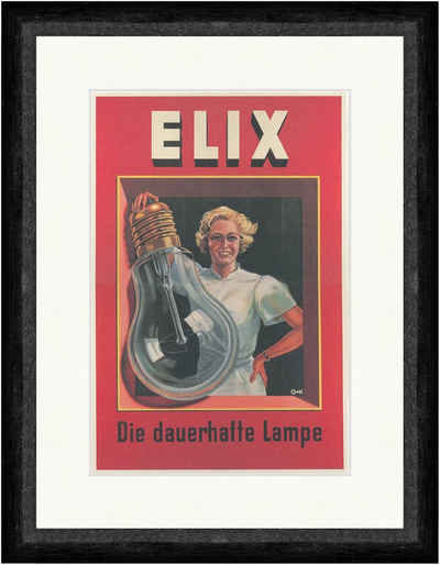 Kunstdruck ELIX Dauerhafte Lampe Glühbirne Unternehmen Werbung Faks_Plakatwelt 4, (1 St)