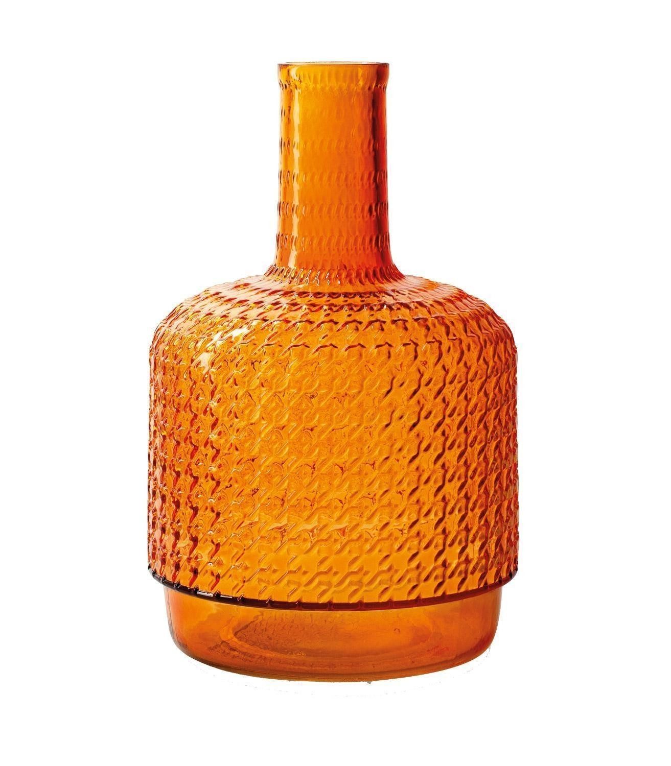 Dekovase SARI, Ø 14,5 x H 27 cm, Orange, Glas, (1 St), in dekorativer Flaschenform