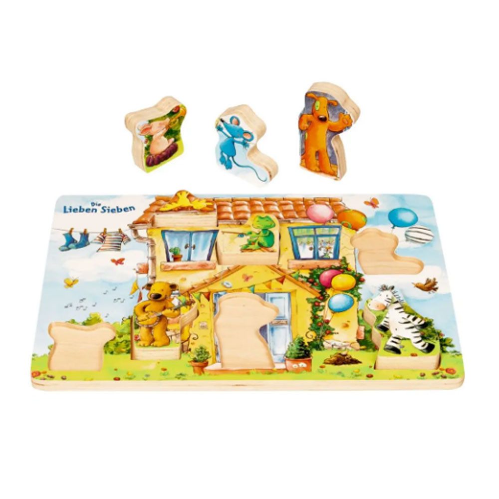 COPPENRATH DIE SPIEGELBURG Lernspielzeug Die Lieben Sieben Holz Puzzle in der Villa Siebenklein 7 Teile (7-St)