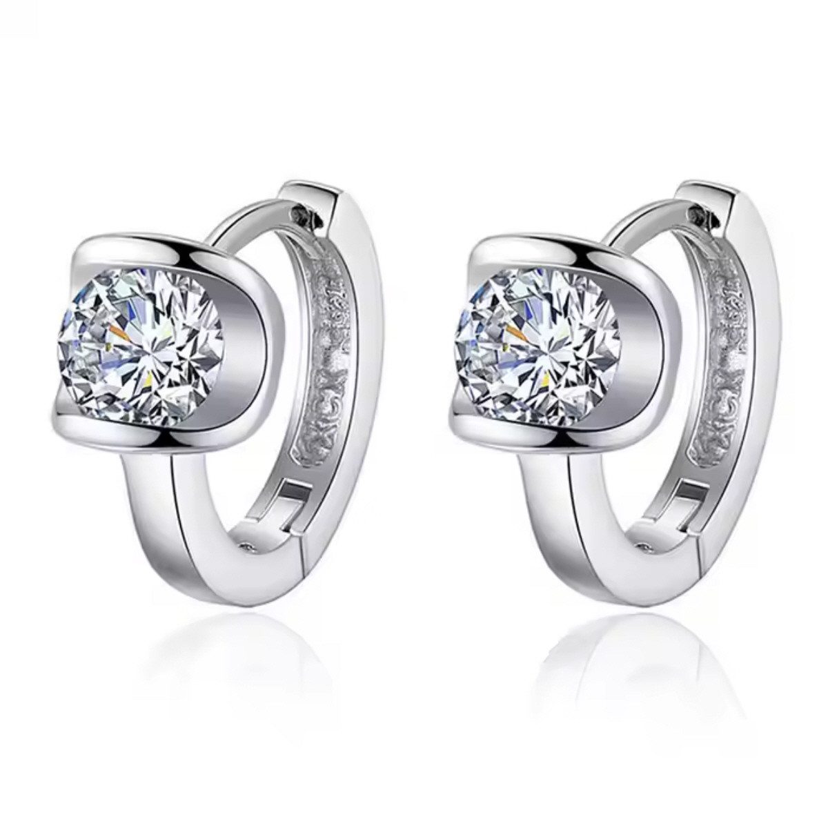 ELLAWIL Paar Creolen Ohrschmuck Damenohrringe Zirkonia Creole Ohrcreolen Gl günstig online kaufen