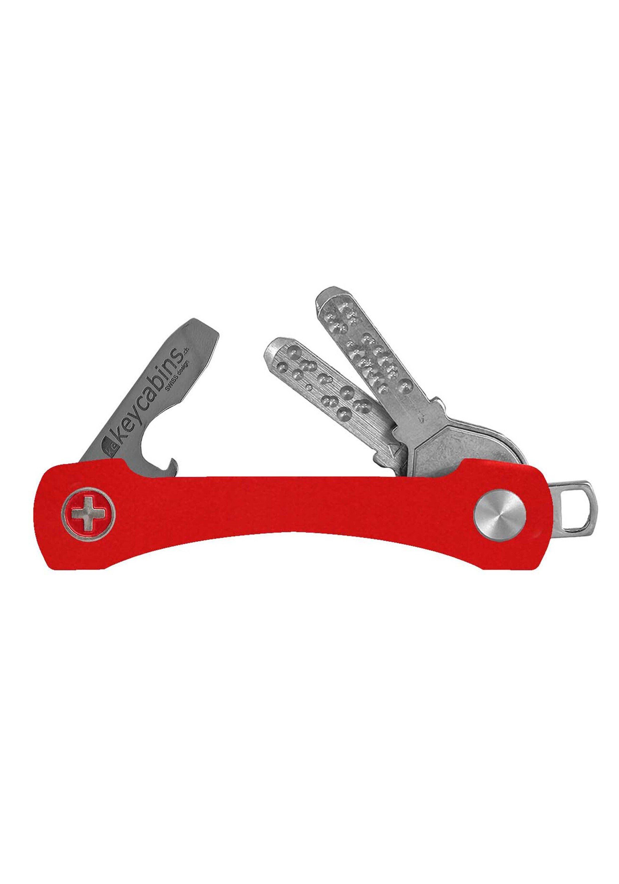 Aluminium Schlüsselanhänger rot keycabins SWISS S2, made