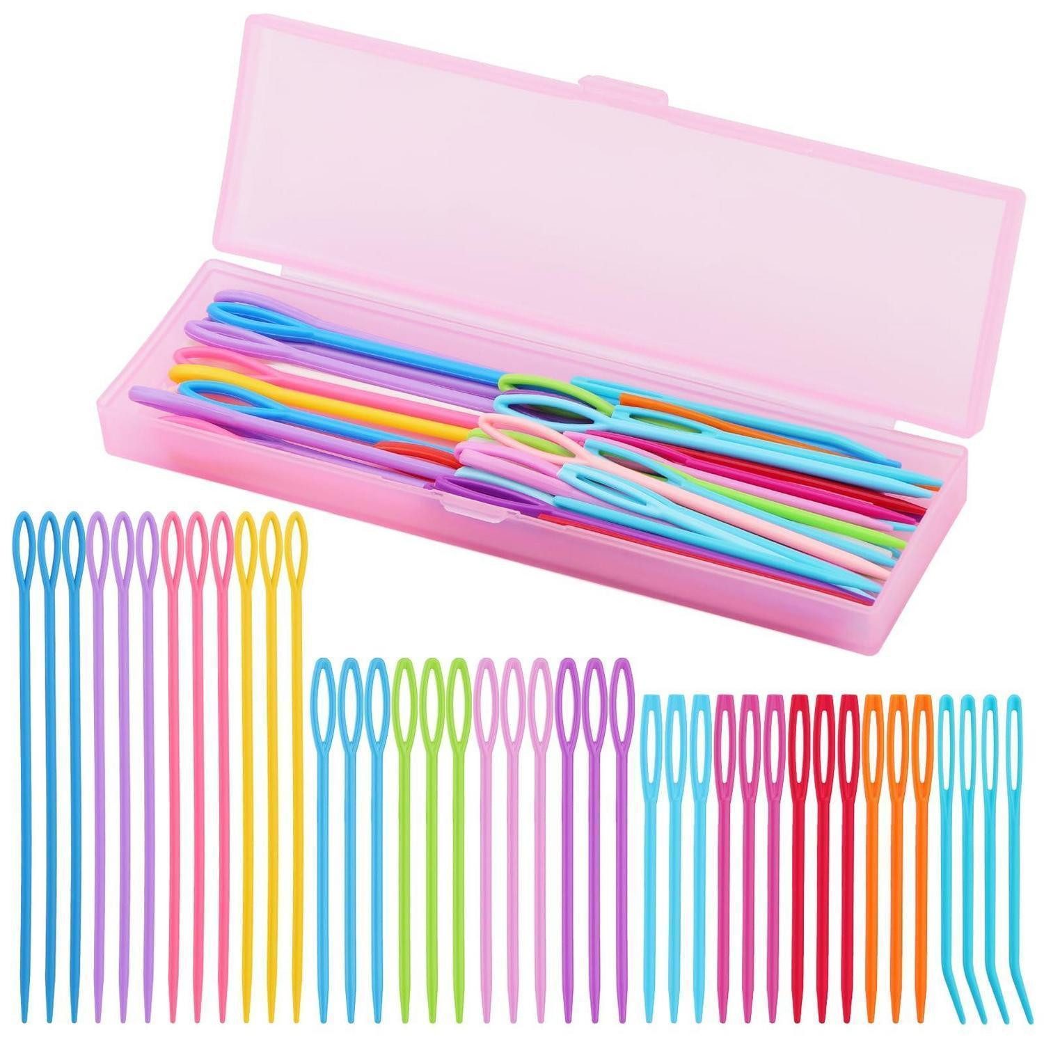 LuxusKollektion Big-Eye-Nadeln Nähnadeln Kunststoff 40tlg. Set Bunt