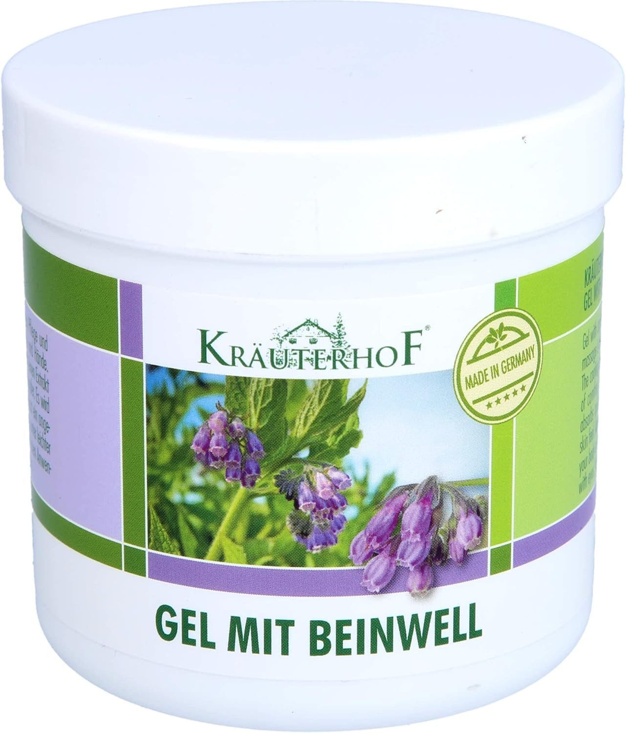 Kräuterhof Körperbalsam KräuterhoF Gel mit Beinwell 250 ml Pflege- und Entspannungsset, 1-tlg., Kühlende Wirkung, hautfreundliche Rezeptur