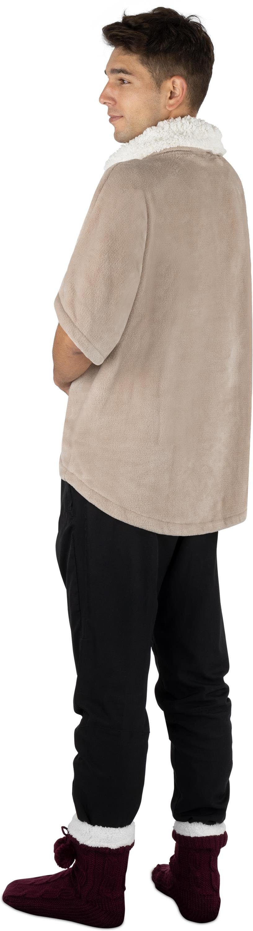 normani Fleecepullover Oversize Pullover Merlo Kuscheliger Home-Pulli mit Rollkragen