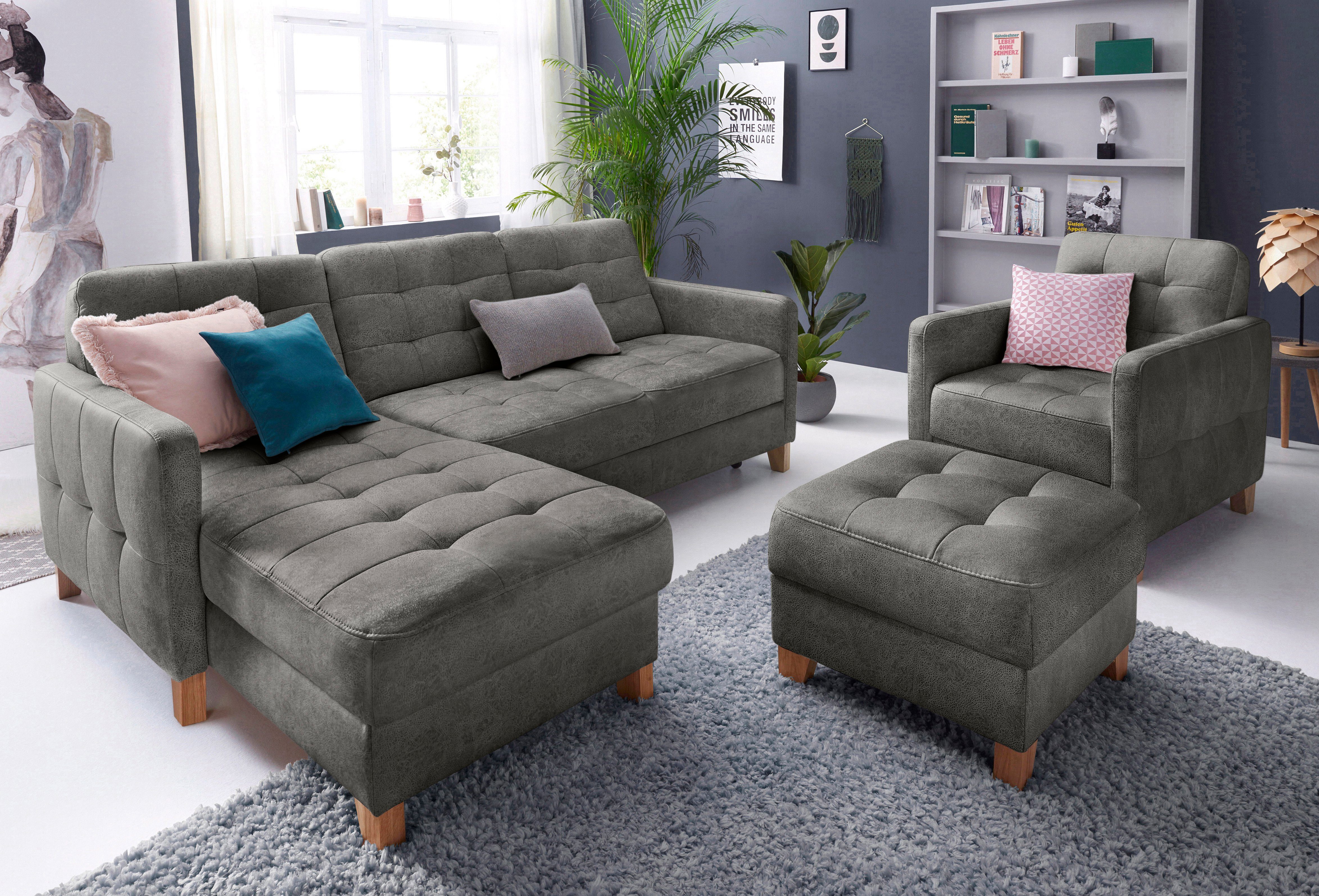 exxpo - sofa fashion Ecksofa Elio, L-Form, wahlweise mit Bettfunktion