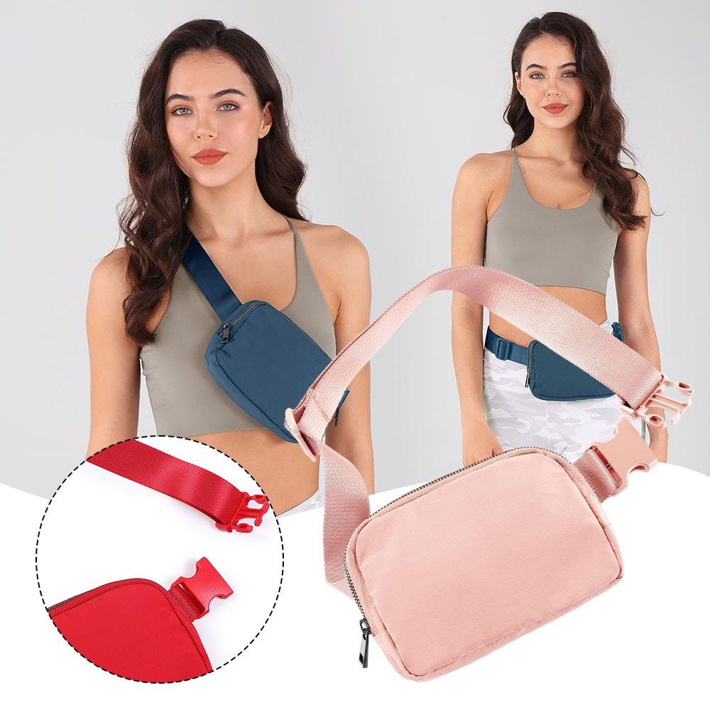 Für Blusmart Brusttasche Wasserdichte Outdoor-Sport-Hüfttasche, Schultertasche Reißfeste, pink