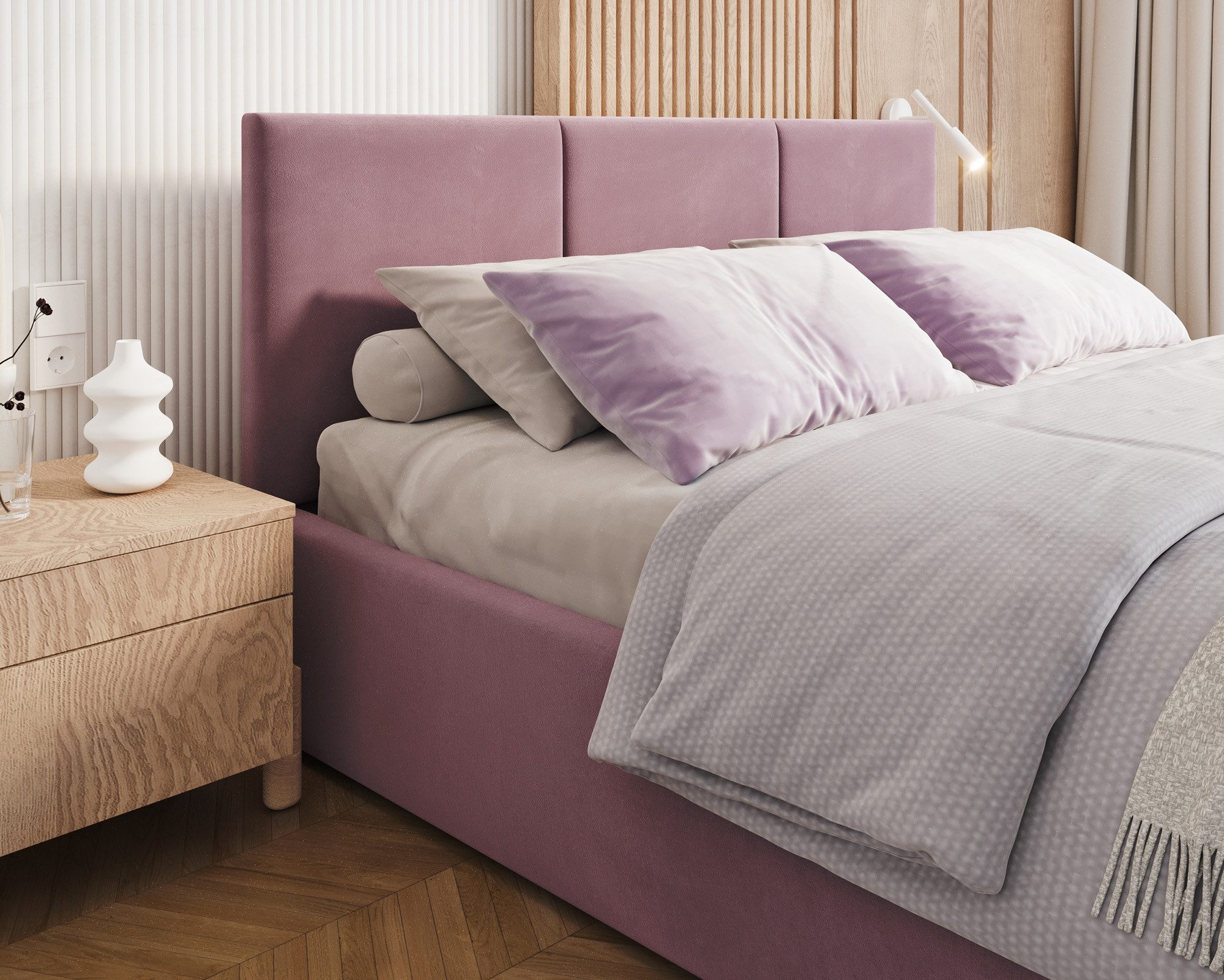 thematys Polsterbett mit Bettkasten & Lattenrost – Stauraumbett Velours 120x200–180x200 (Optional mit 28 cm H3/H4 Taschenfederkern oder 23 cm Taschenfederkern-Matratze H2)