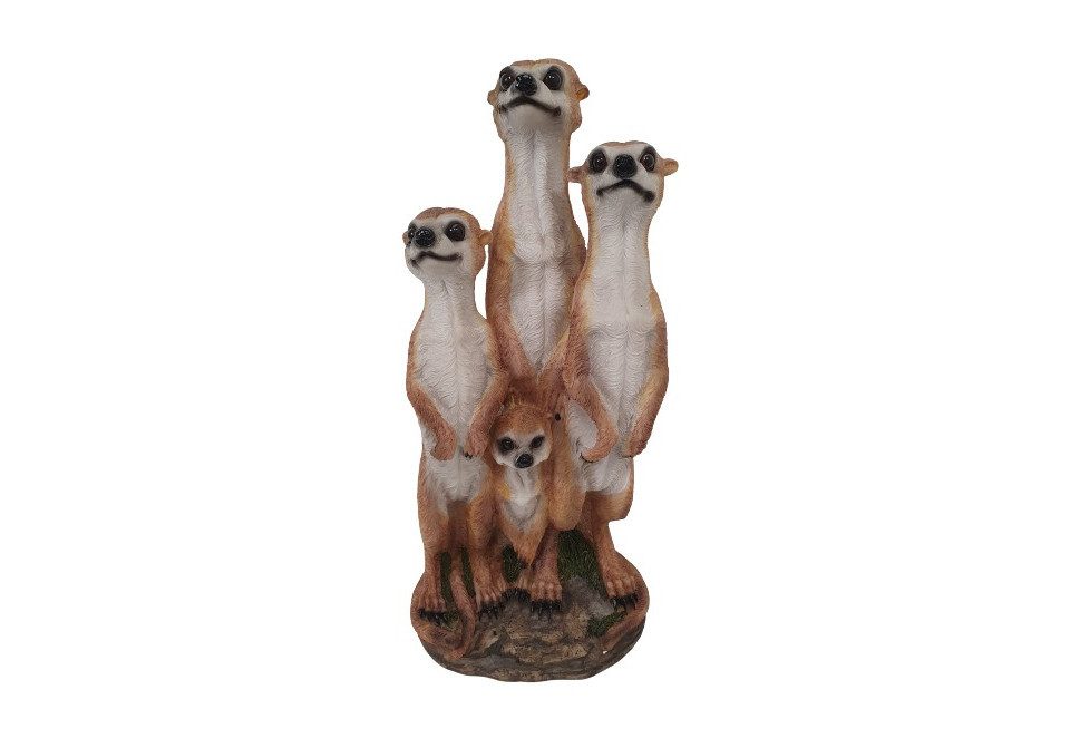 Figurendiscounter Gartenfigur Dekofigur Erdmännchen Familie 50,5 x 23 cm braun