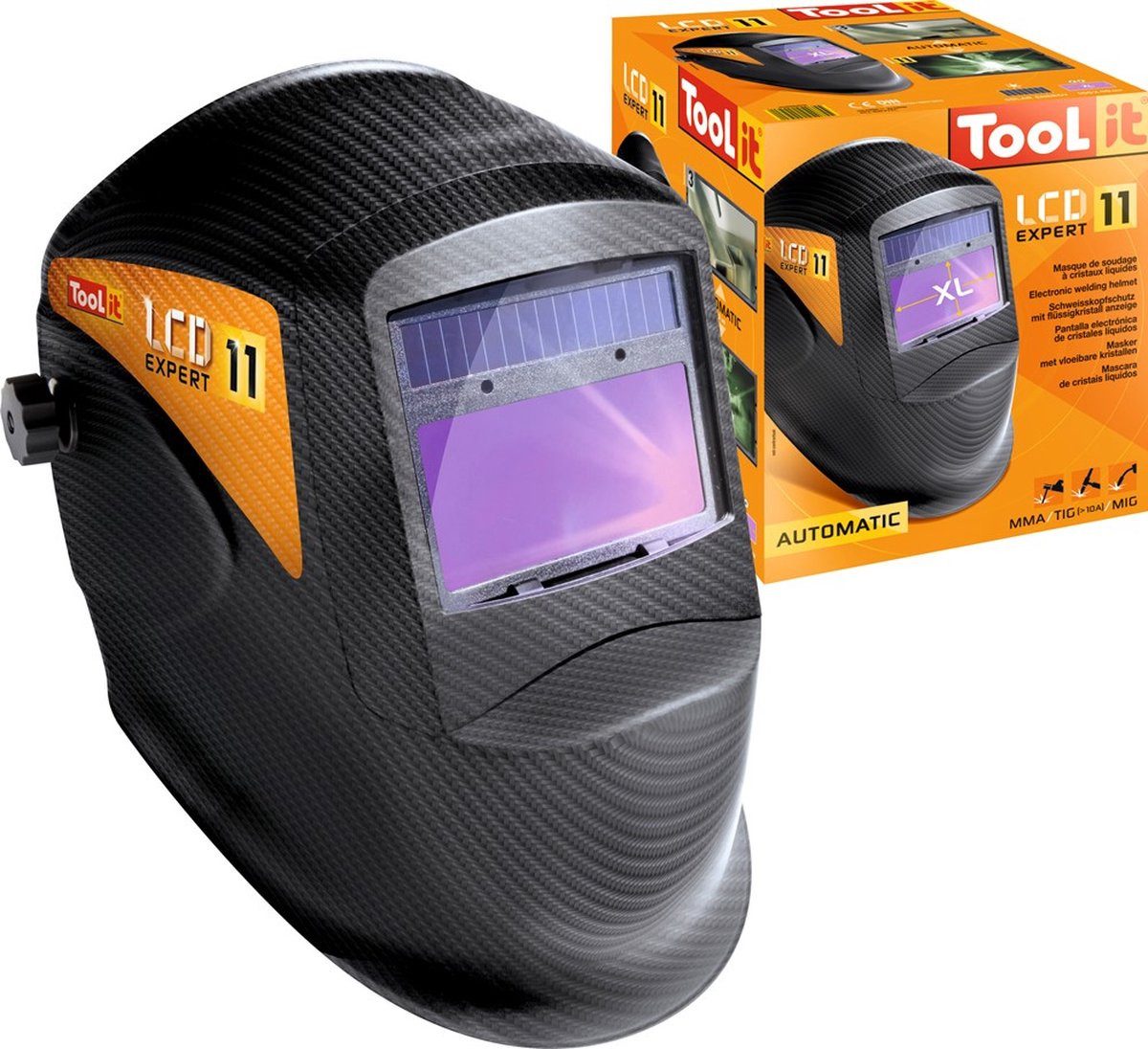 GYS Schweißhelm Lashelm LCD Expert 11 (1-tlg), UV-Filter, Schutztönung 11, CE-Kennzeichnung sichtbar
