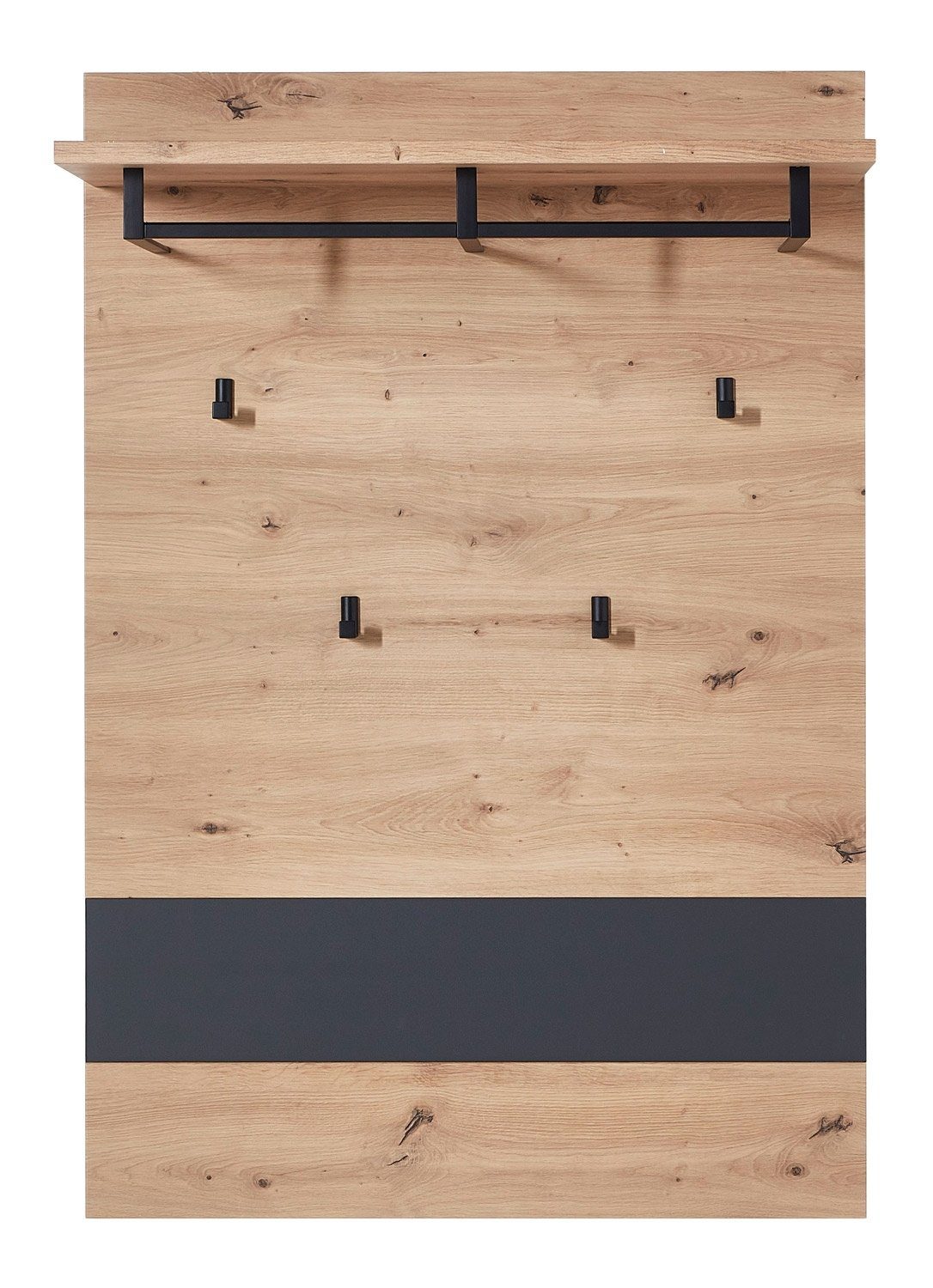 Garderobenpaneel MEMPHIS, B 80 cm x H 118 cm, Artisan Eiche Dekor, Graphitfarben