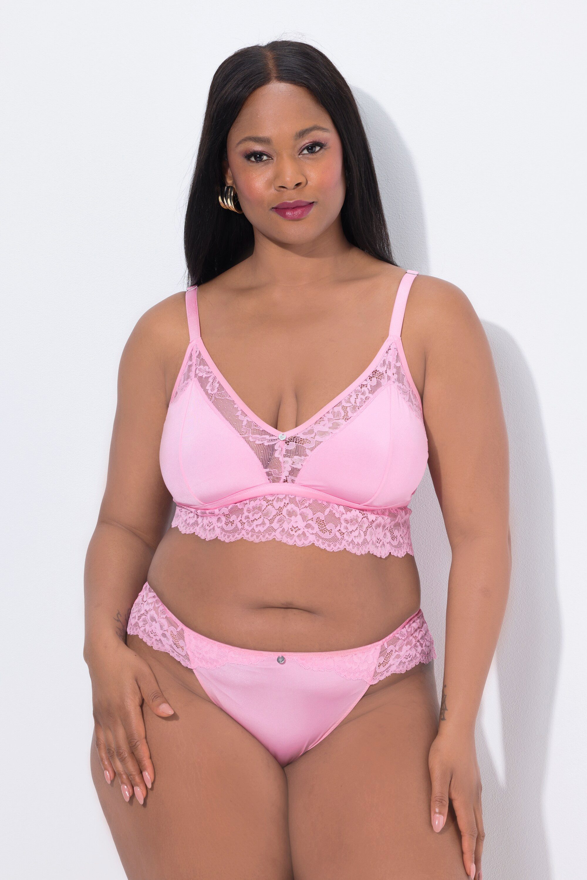 Ulla Popken Bügel-BH TruYou Bralette Satin transparente Spitze