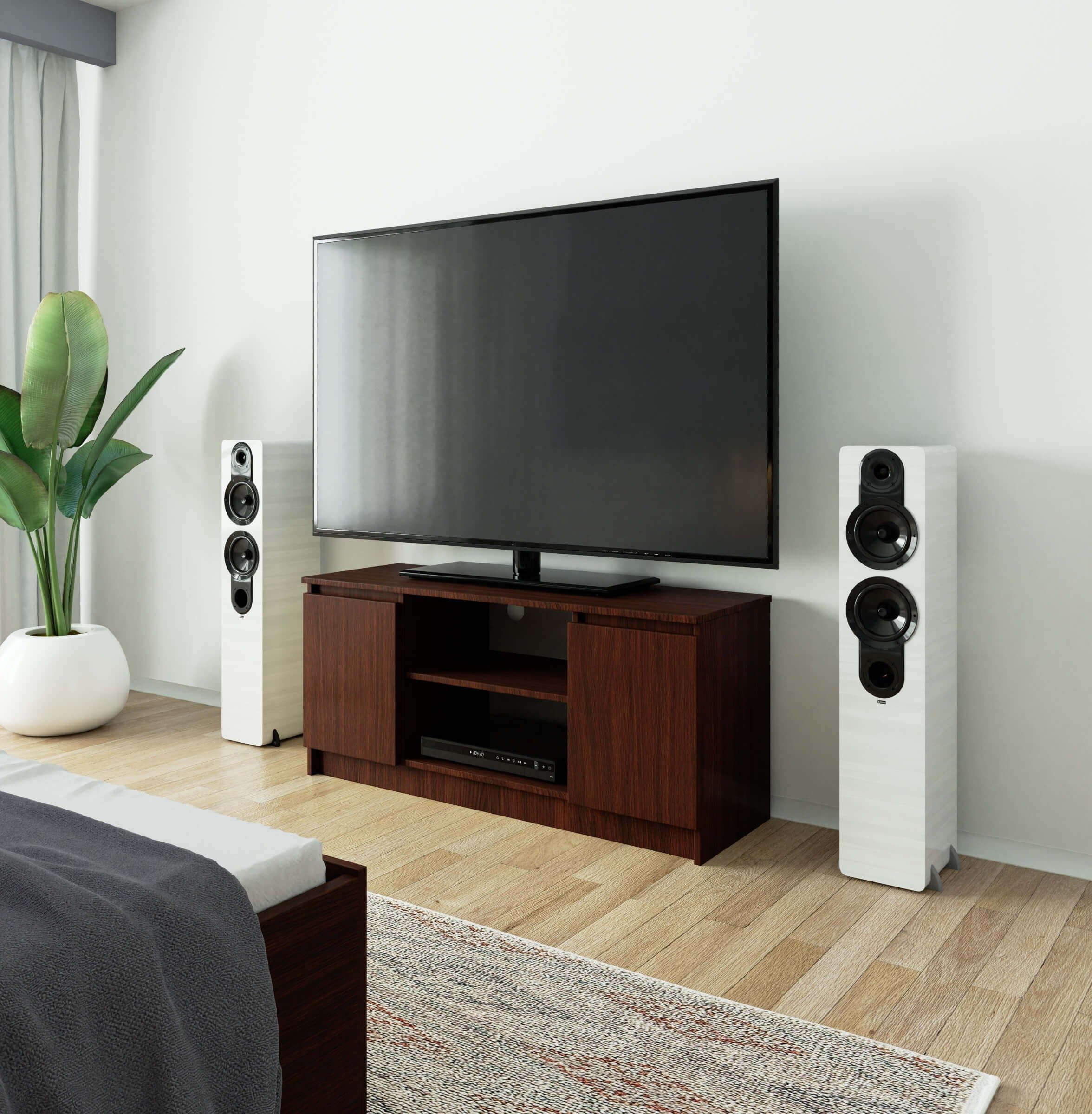 Raumhirsch Furniture Lowboard, TV-Schrank - Elegantes Design für Ihr Wohnzimmer - Fernsehtisch, 120 cm für TV bis 65", 2 Türen, 2 Böden, bis 75 kg, kratzfest