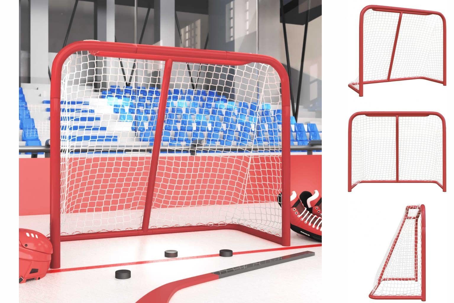 vidaXL Fußballtor Hockey-Tor Rot und Weiß 183x71x122 cm Polyester