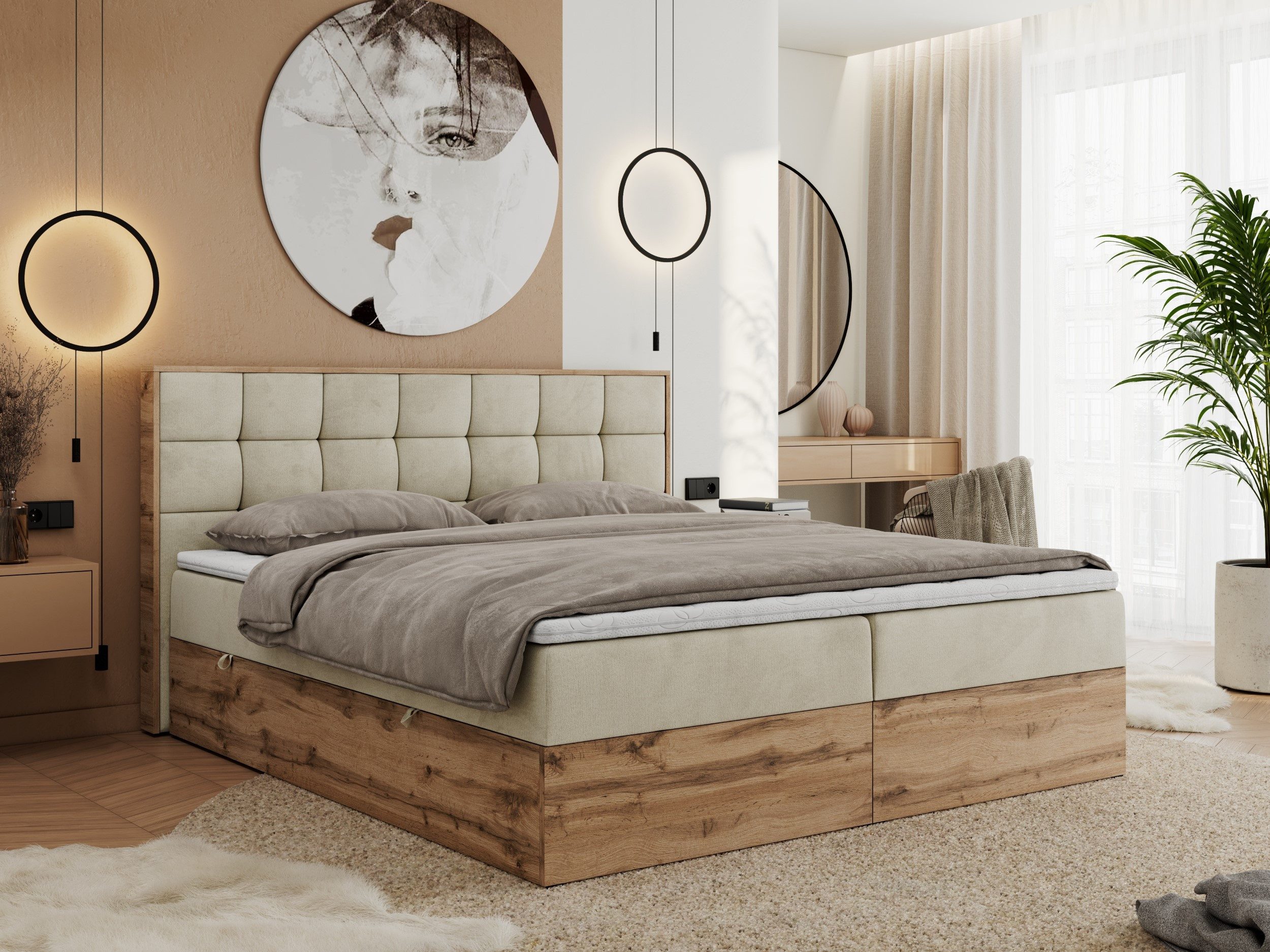 MKS MÖBEL Boxspringbett ALBERO 1 (Set, günstig online kaufen
