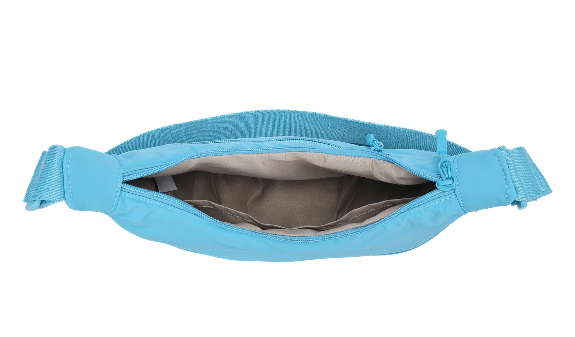 ITALYSHOP24 Schultertasche Damen Tasche Runde Brusttasche MOON Bag CrossBody Crossover Nylon, Umhängetasche Hüfttasche Slingntasche Reise sportlich-modernen Look