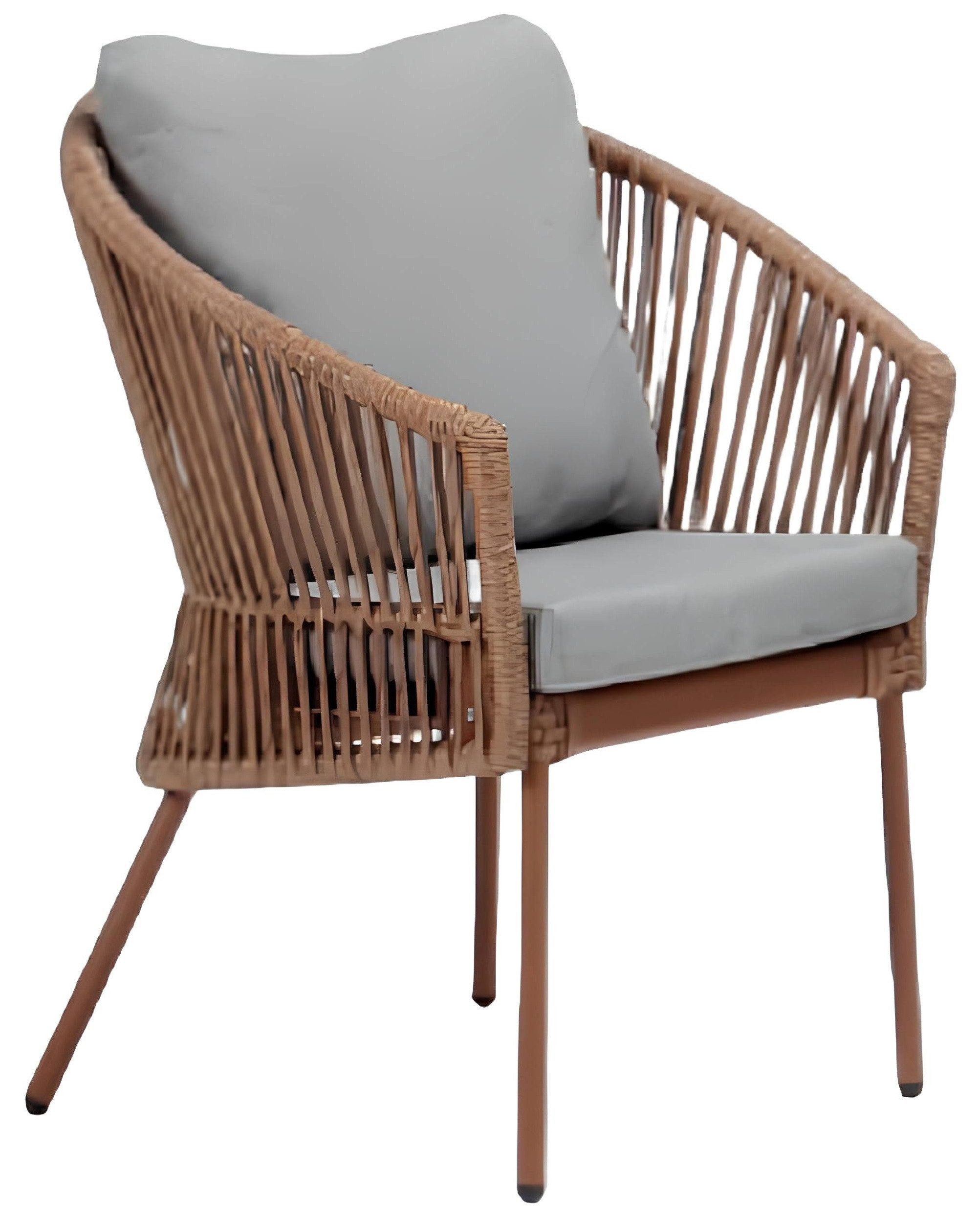 Xlmoebel Gartensessel Brauner Sessel mit Rattan-Gestell und luxuriösem Polster (Sessel), Hergestellt in Europa