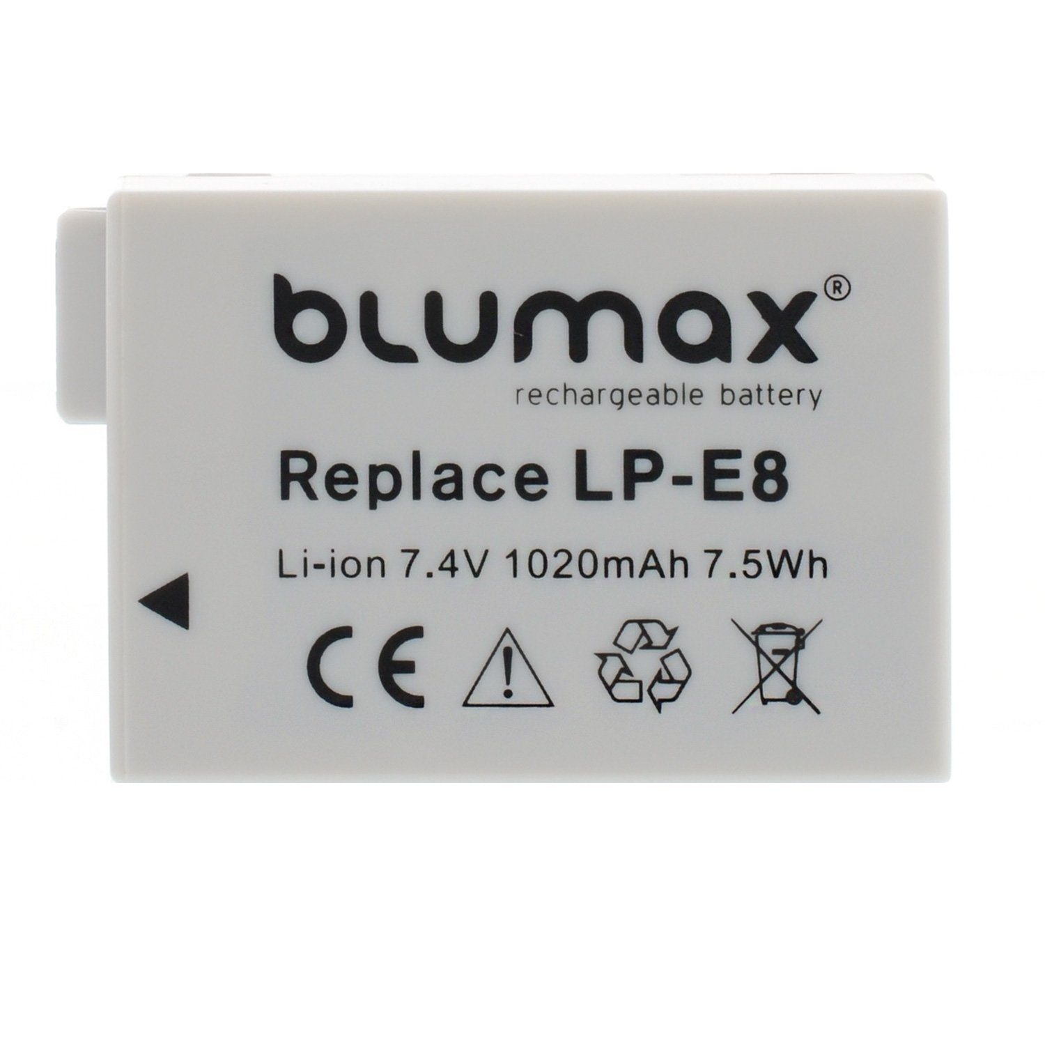 Blumax 2x Kamera-Akku 550D EOS 1020 700D 650D Rebel T3i mAh LP-E8