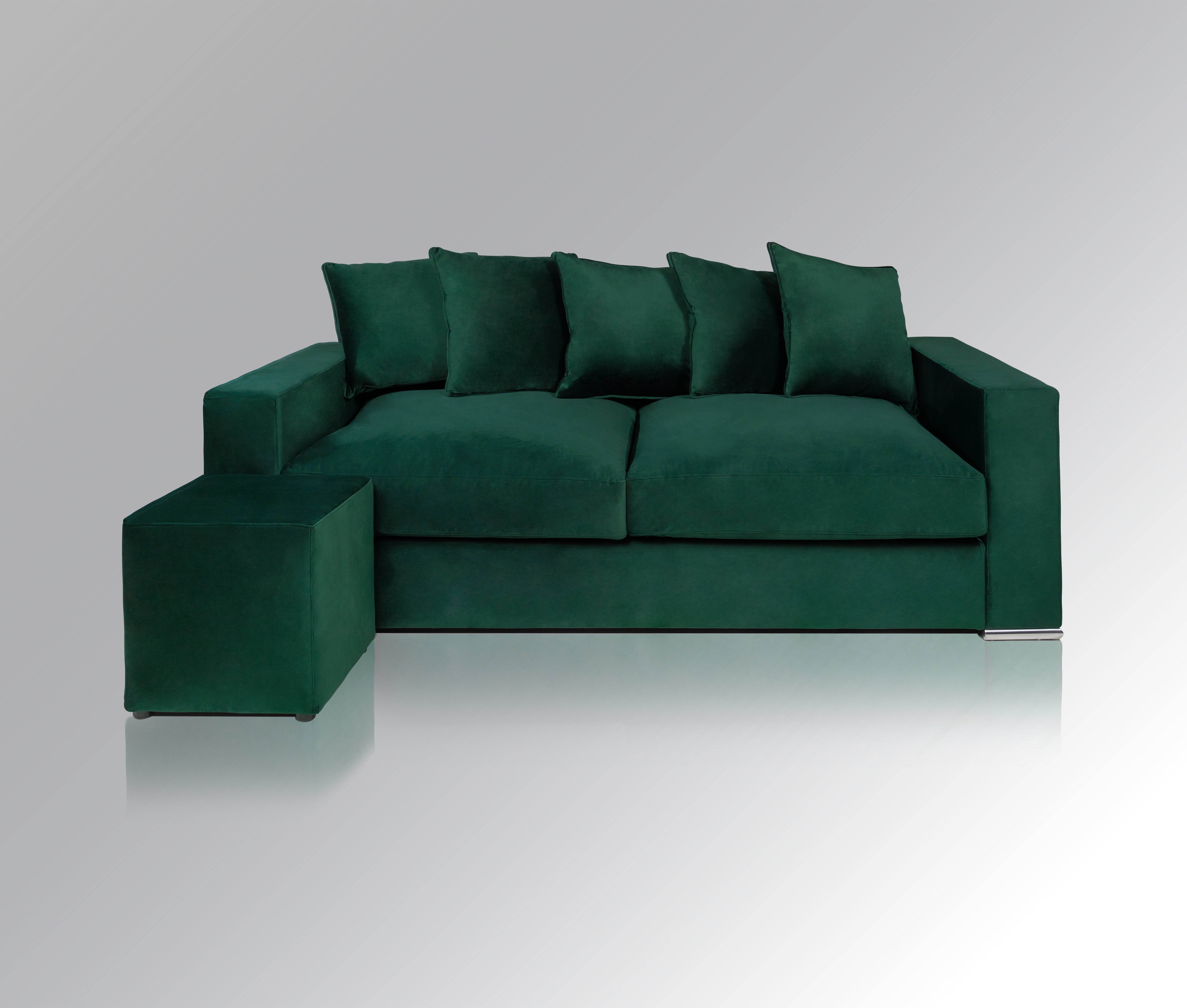 od. Größen, Qualität Sofa Woll-Bezug, 4 Sitzer Samt 'Cooper' trifft Couch 2.25m, AMARIS Grün Design Elements 3