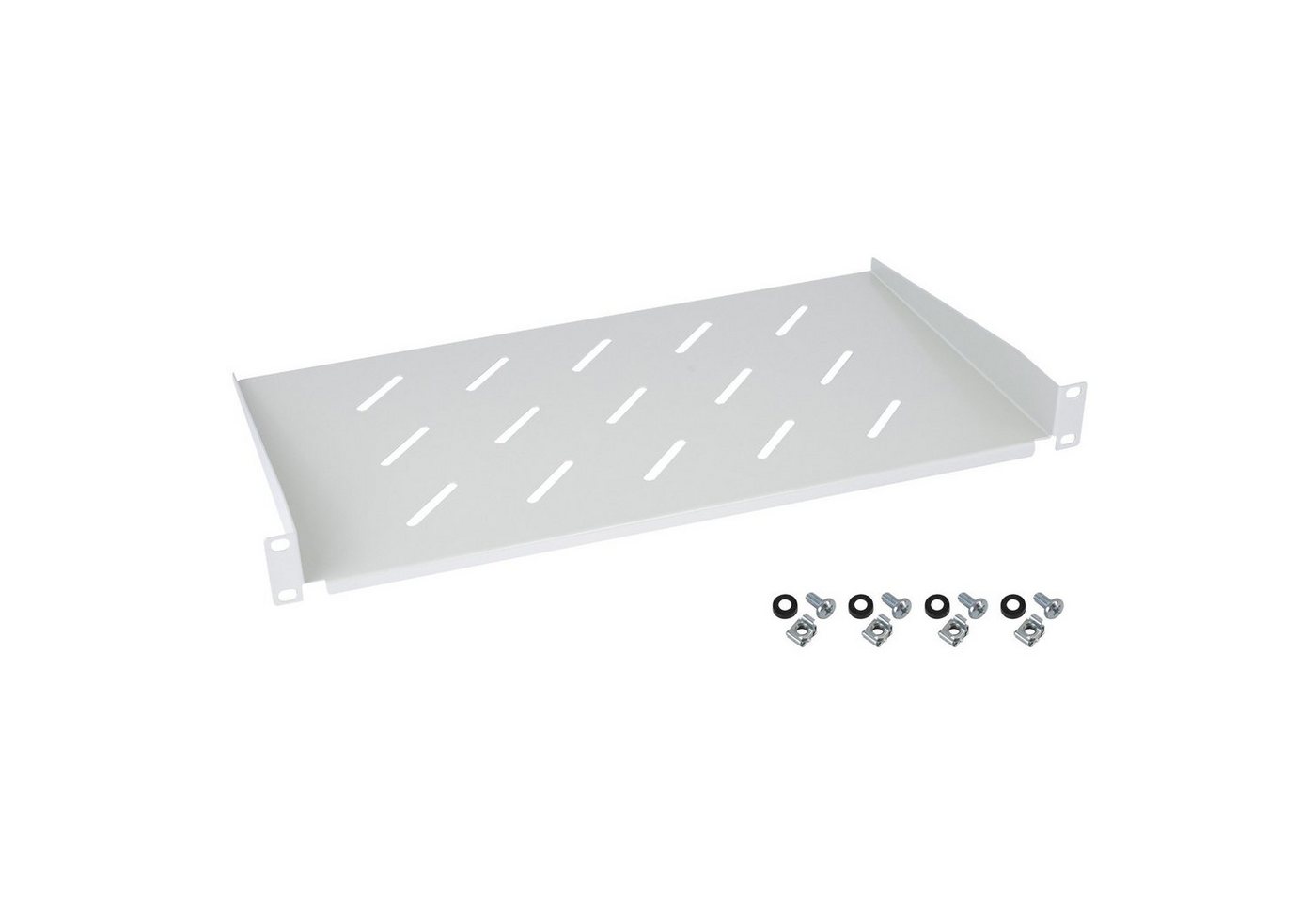 HMF Serverschrank HMF 65499 Fachboden für Serverschrank, 19 Zoll, 1 HE, 250 mm Einbautiefe, Lichtgrau