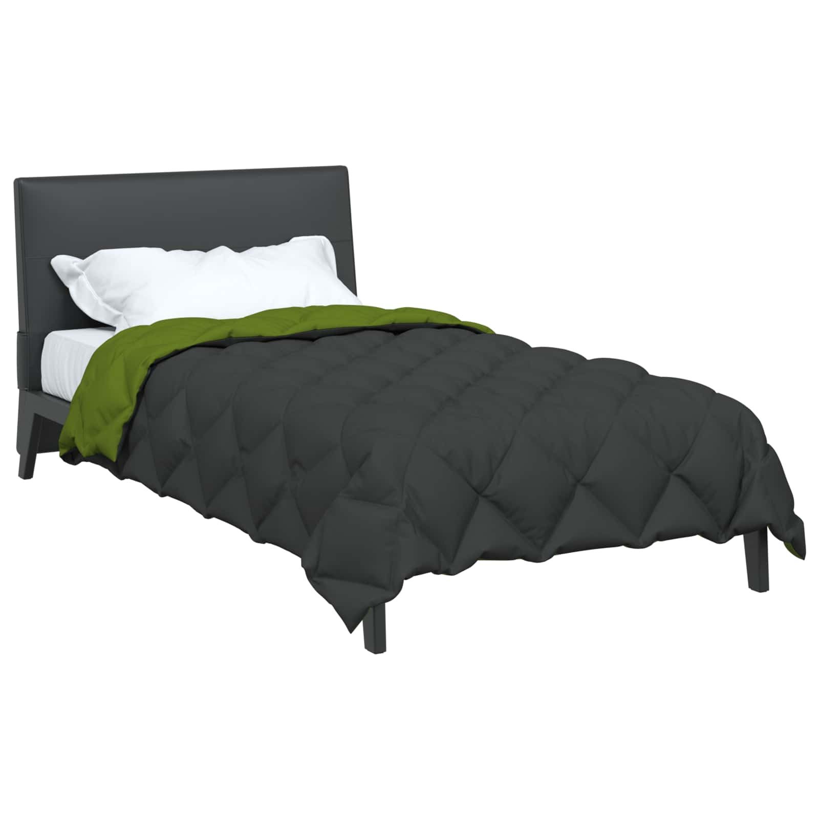 vidaXL Bett Winterbettdecke 135 x 200 cm 450 g/m² Grün und Anthrazit (1-tlg)