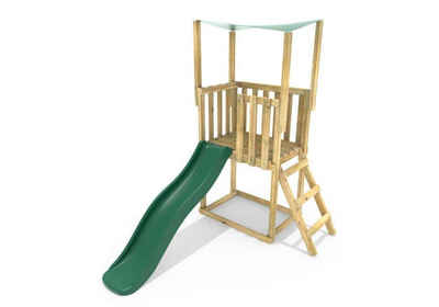 PlayClimb Spielturm »PlayClimb Outdoor Spielturm mit Rutsche aus Holz, Kinder Klettergerüst - 146 x 215 x 216 cm - 220 cm Rutsche«