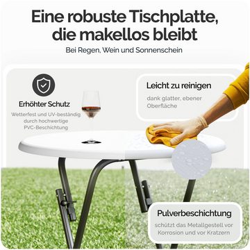 Casaria Stehtisch (1-St), Klappbar 110cm Hoch Rund Ø60cm Garten Camping Bistrotisch Partytisch