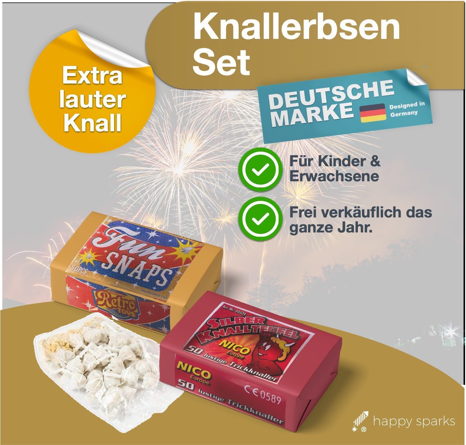 happy sparks® Geburtstagskerze Knallerbsen - Knallteufel günstig online kaufen
