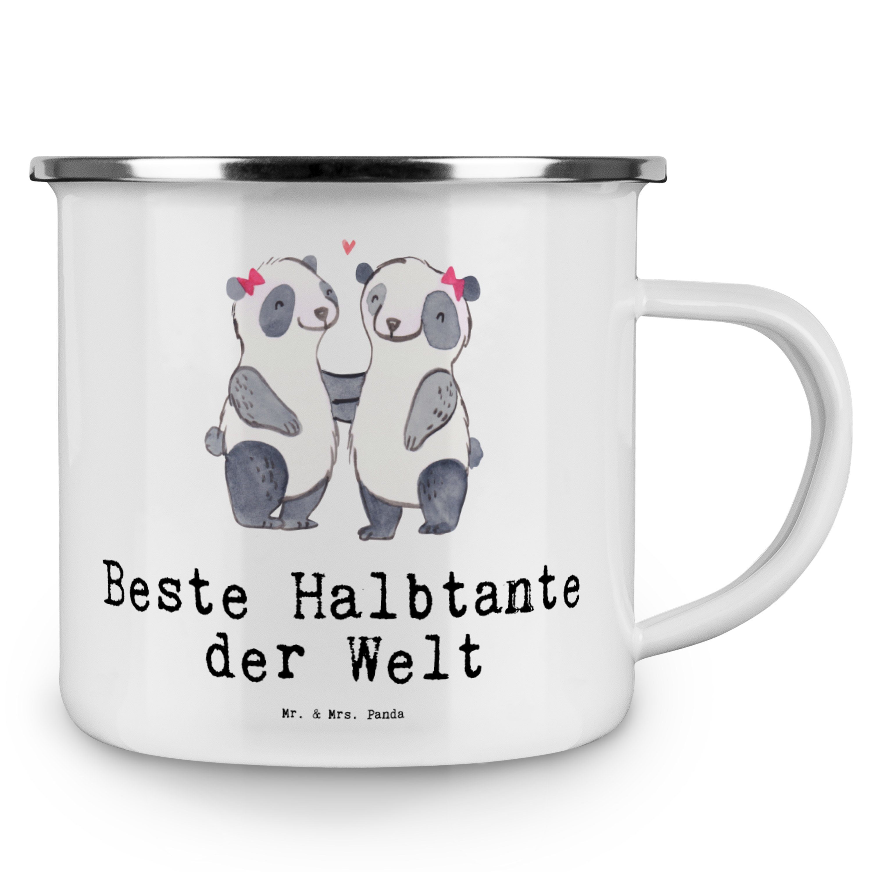 Emaille Emaille Mrs. Weiß Becher Geschenk, der - - Panda Camp, Beste Panda Mr. Welt Stief, & Halbtante
