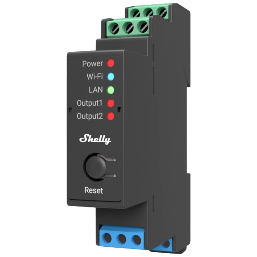 Shelly Shelly Pro 2 Shelly Hutschienenrelais Bluetooth, Wi-Fi Smart-Home-Zubehör